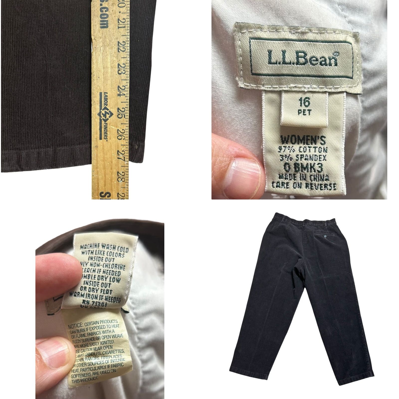 Vintage VINTAGE LL Bean Original Fit Brown Corduroy Pants Womens Sz 16P Cotton 3 pocket Regular Straight Men/women? Size 38" / US 16 / IT 52 - 8 Thumbnail