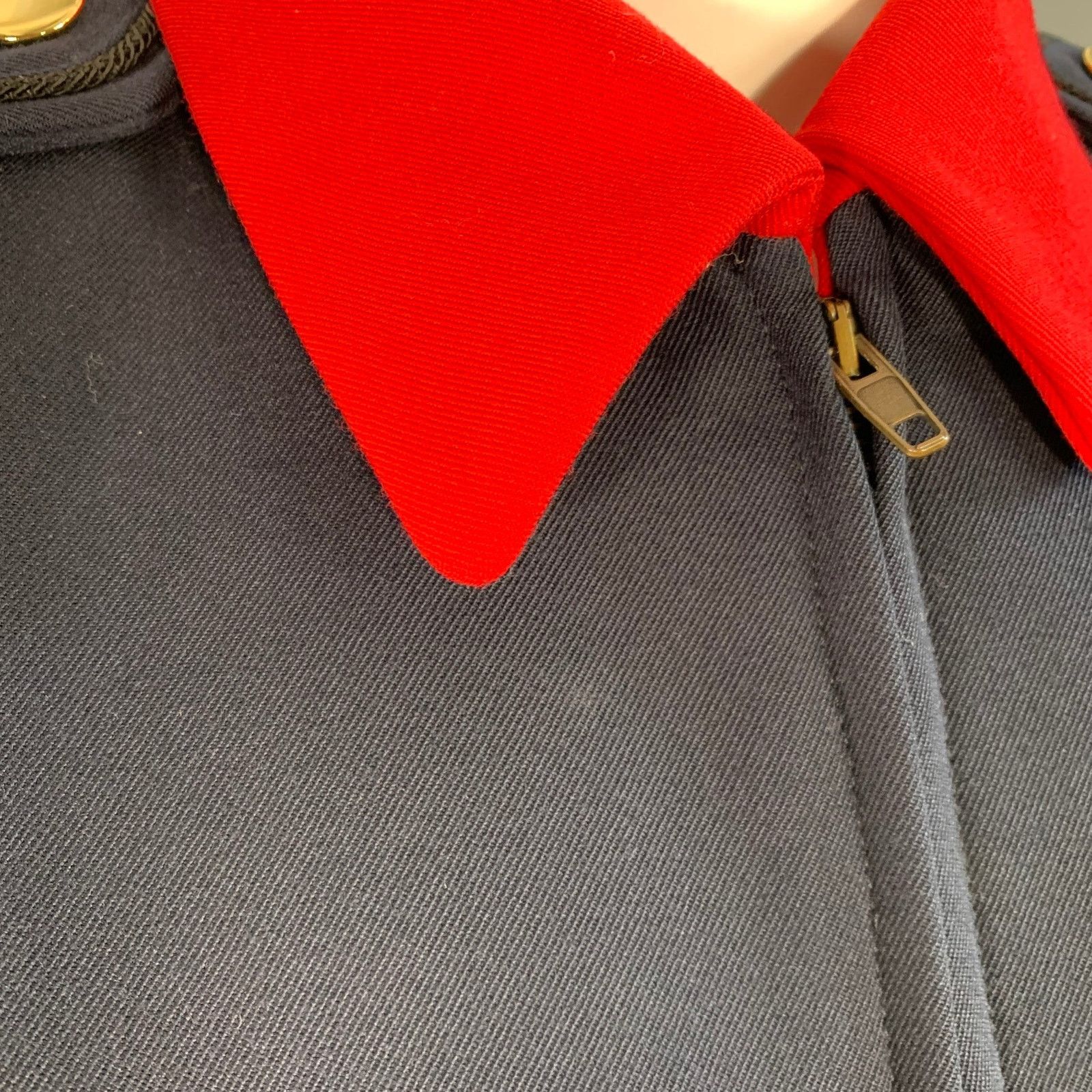 Emporio Armani Size 2 Navy Cream Red Wool Twill Color Block Epaulets Jacket Size XS / US 0-2 / IT 36-38 - 6 Thumbnail