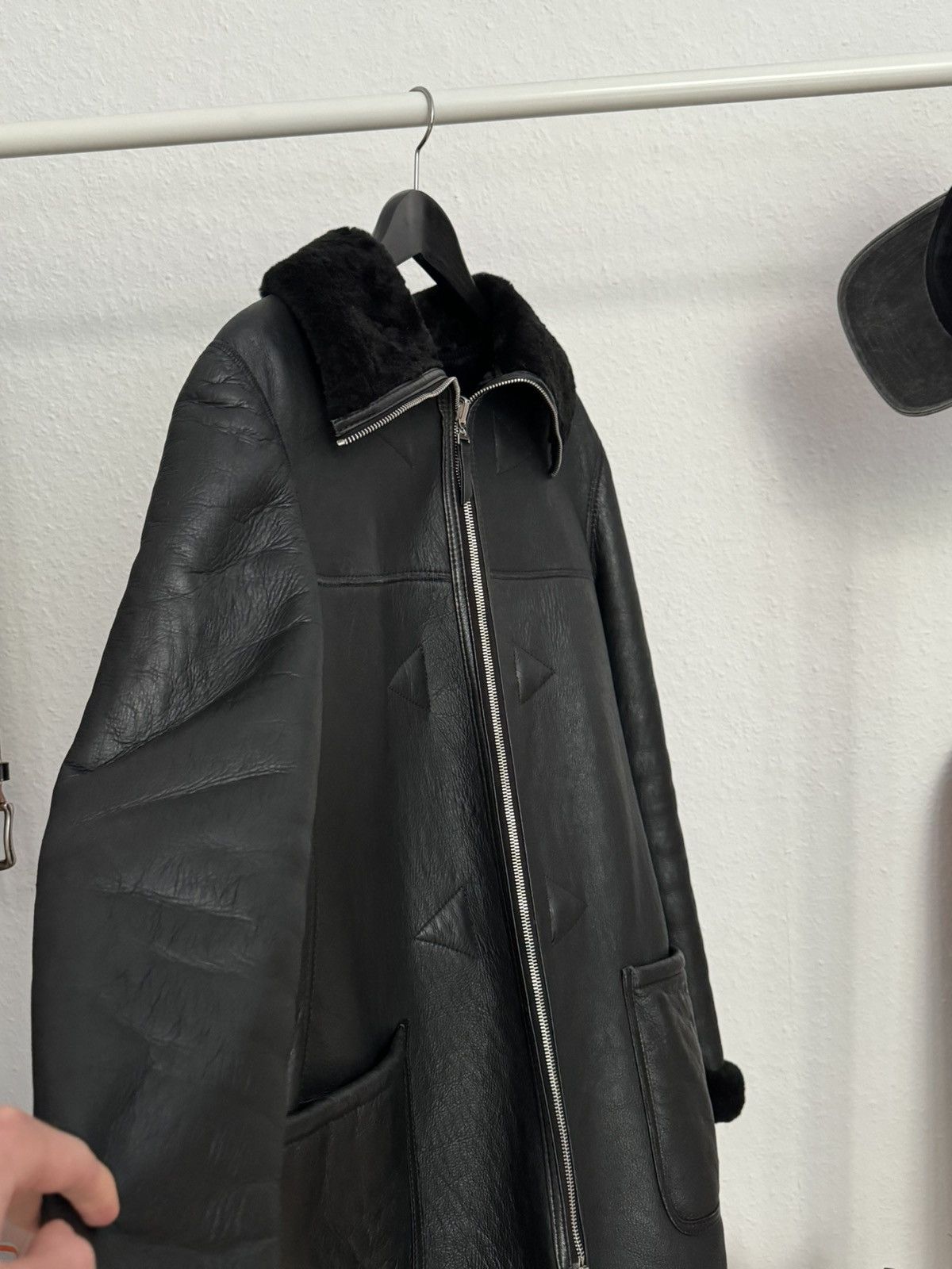 Armani × Emporio Armani × Giorgio Armani Armani Leather Black Fur Trench Jacket Size M / US 6-8 / IT 42-44 - 3 Thumbnail