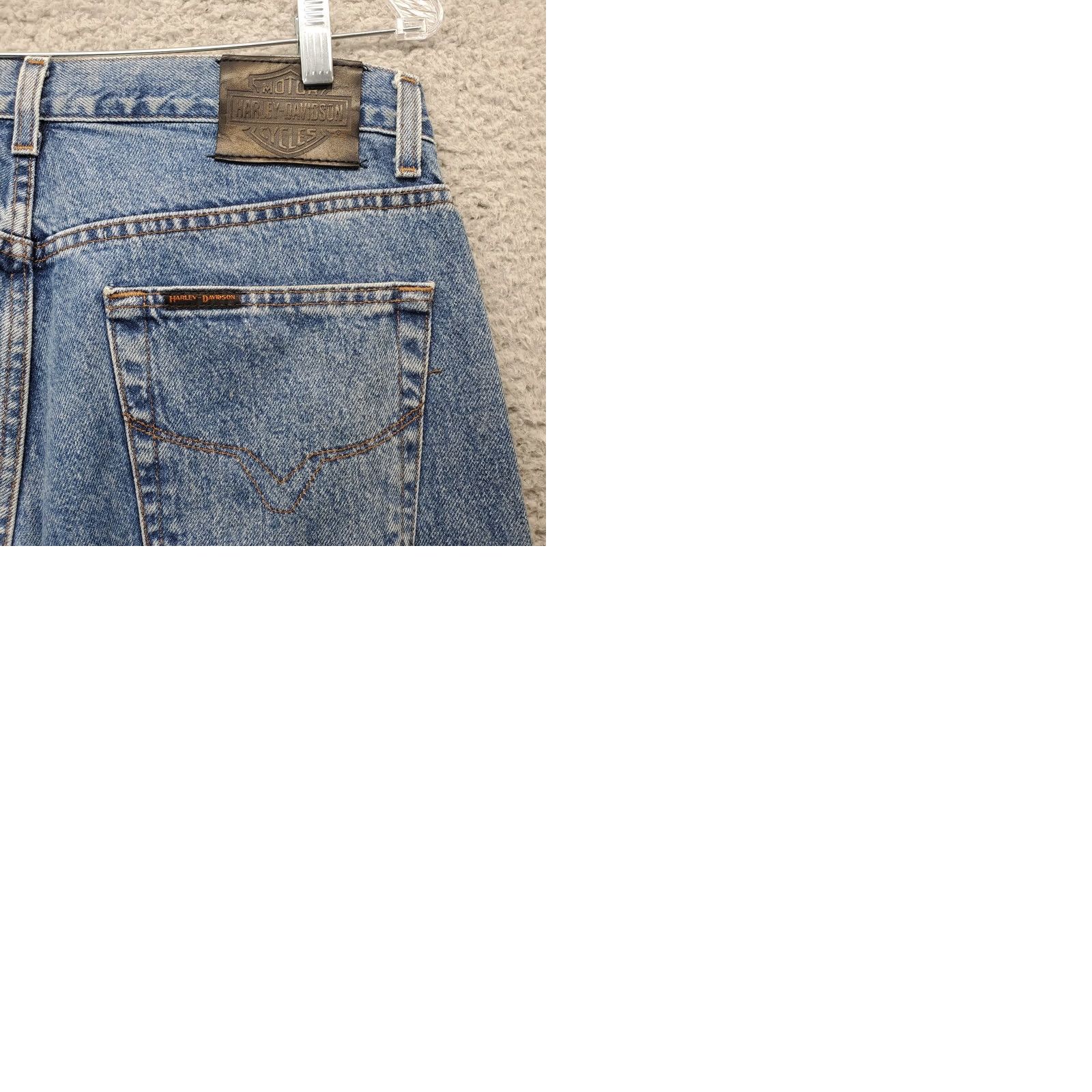 Harley Davidson Harley-Davidson Jeans Mens 33/30 Blue Denim Medium Wash High Rise Straight Denim Jeans Mens Size 33 Blue USA 5-Pocket Regular Fit Shirt Size US 33 - 9 Thumbnail