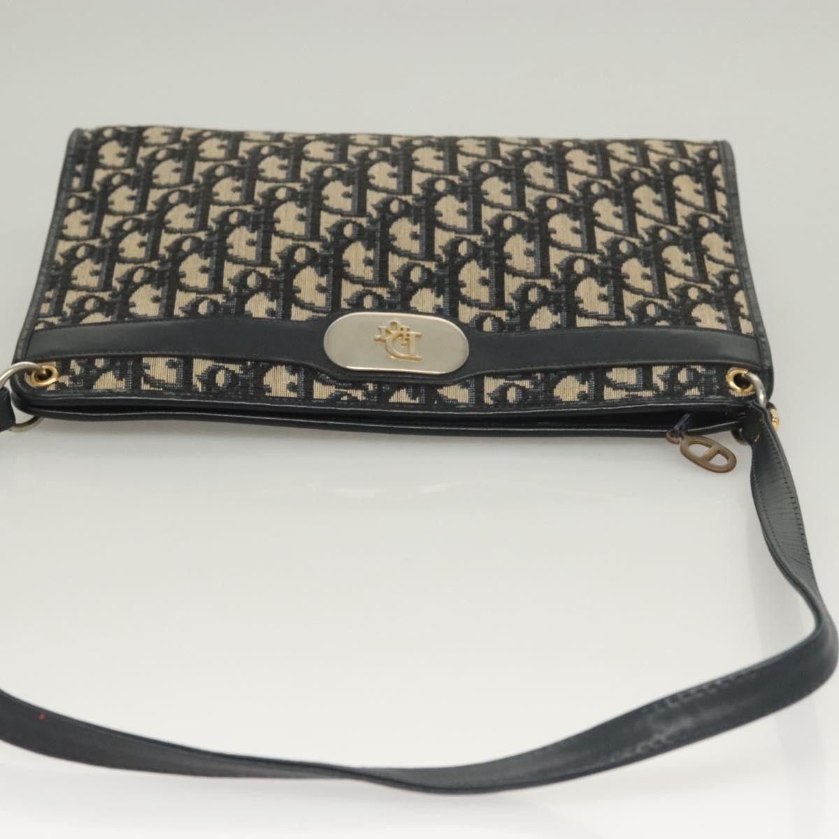 Dior DIOR Trotter Canvas Shoulder Bag Navy Gold Size ONE SIZE - 6 Thumbnail