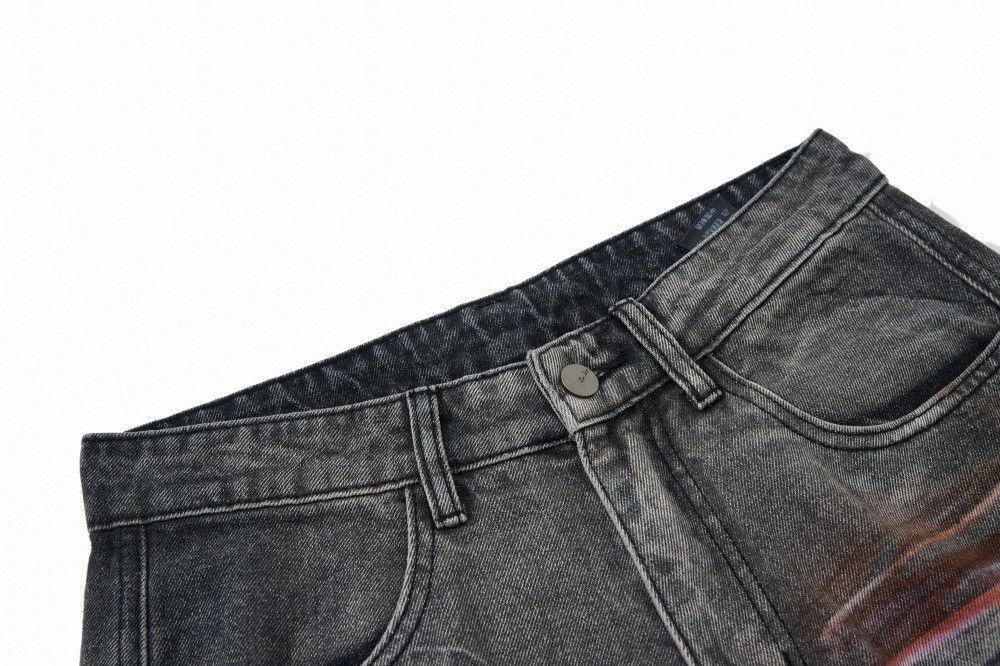 Vintage Men's ink-splashed tie-dye distressed cargo jeans Size US 32 / EU 48 - 3 Thumbnail