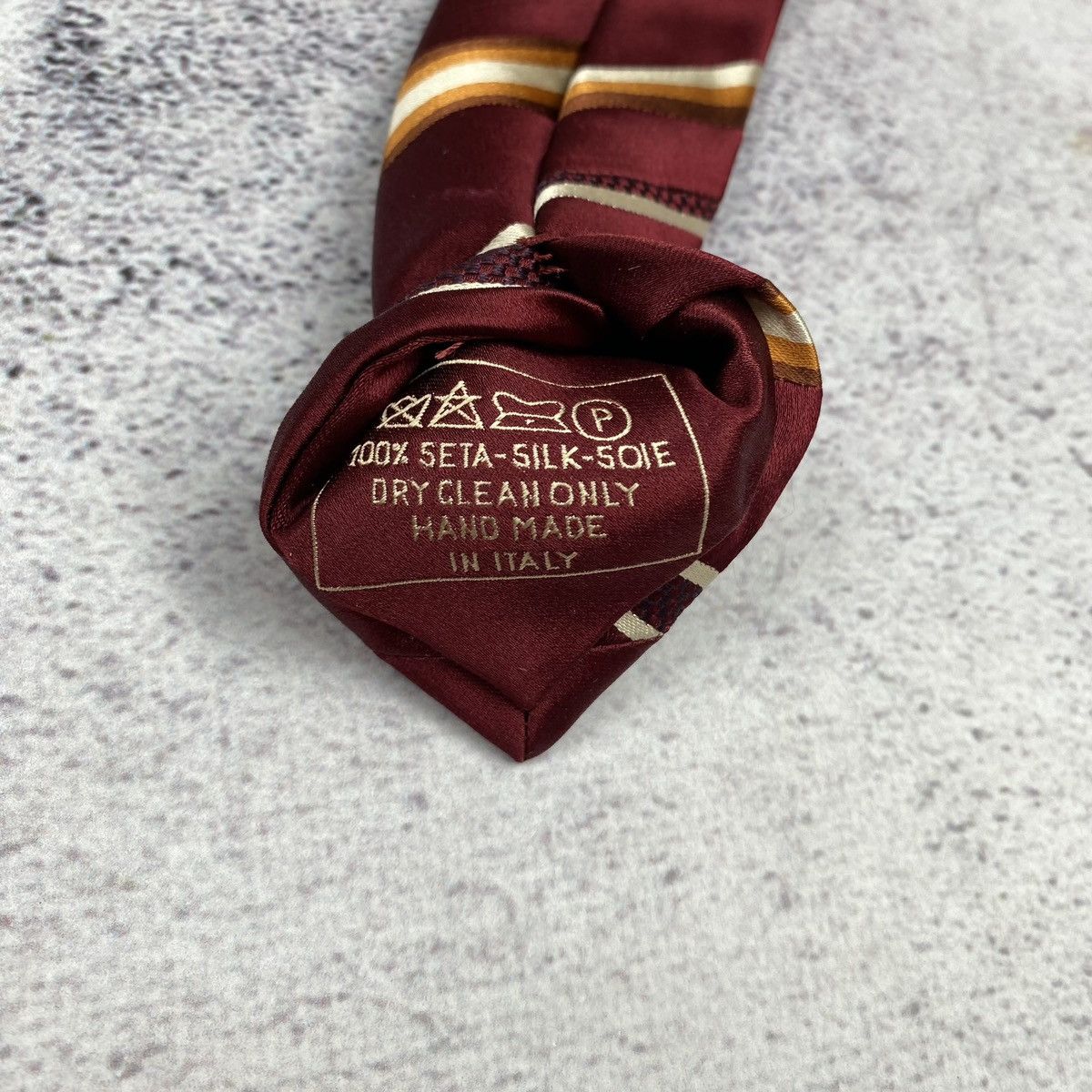 ITALO FERRETTI Men’s Tie Pure Silk Red Striped