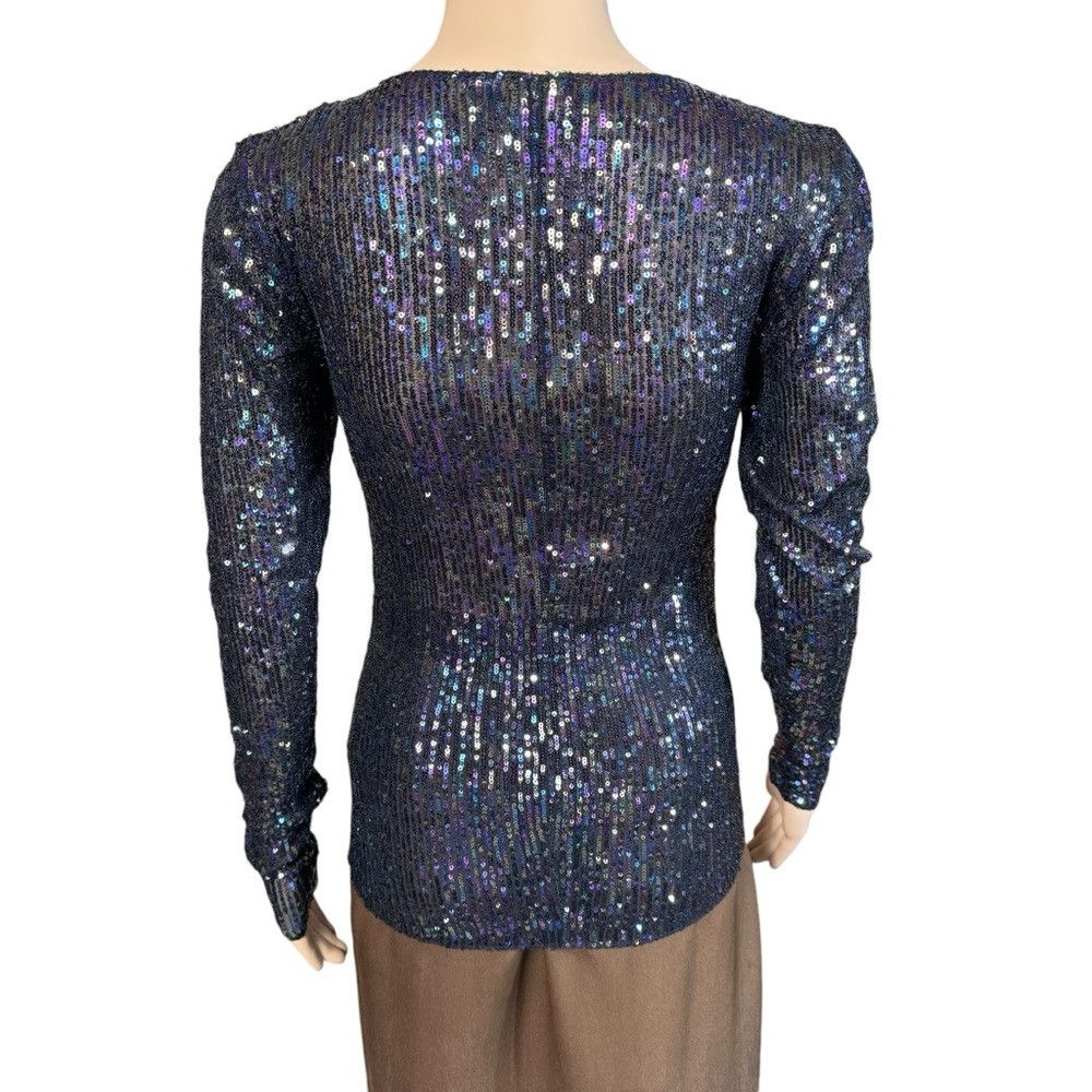 Free People Free People Gold Rush Long Sleeve Sequins Black Combo Top S Size XS / US 0-2 / IT 36-38 - 5 Thumbnail