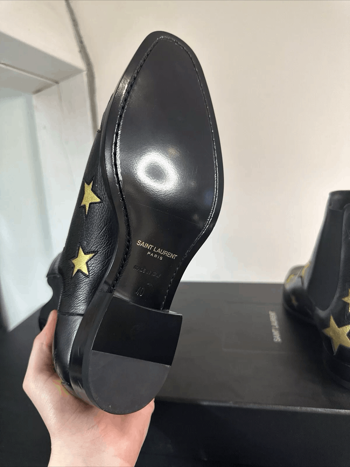 Yves Saint Laurent SAINT LAURENT BOOTS WYATT ANKLE BOOTS WITH STARS SIZE 40 Size US 7 / EU 40 - 5 Thumbnail