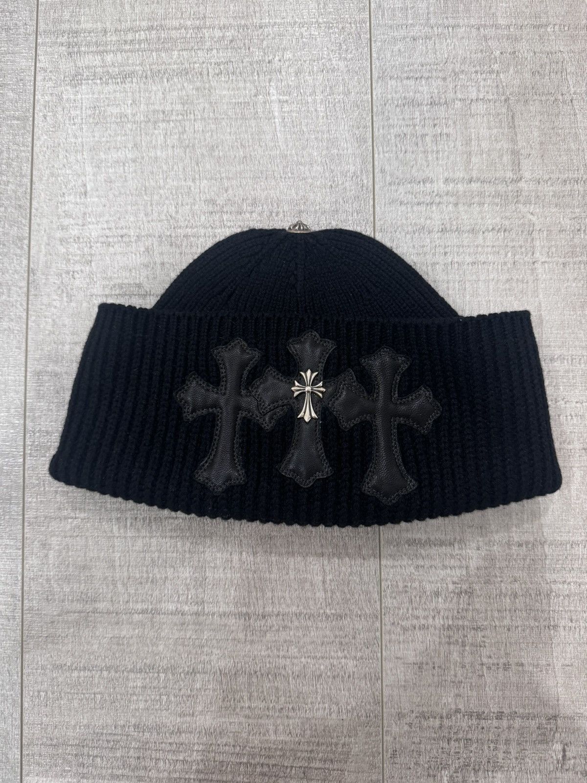 Chrome Hearts 3 patch beanie