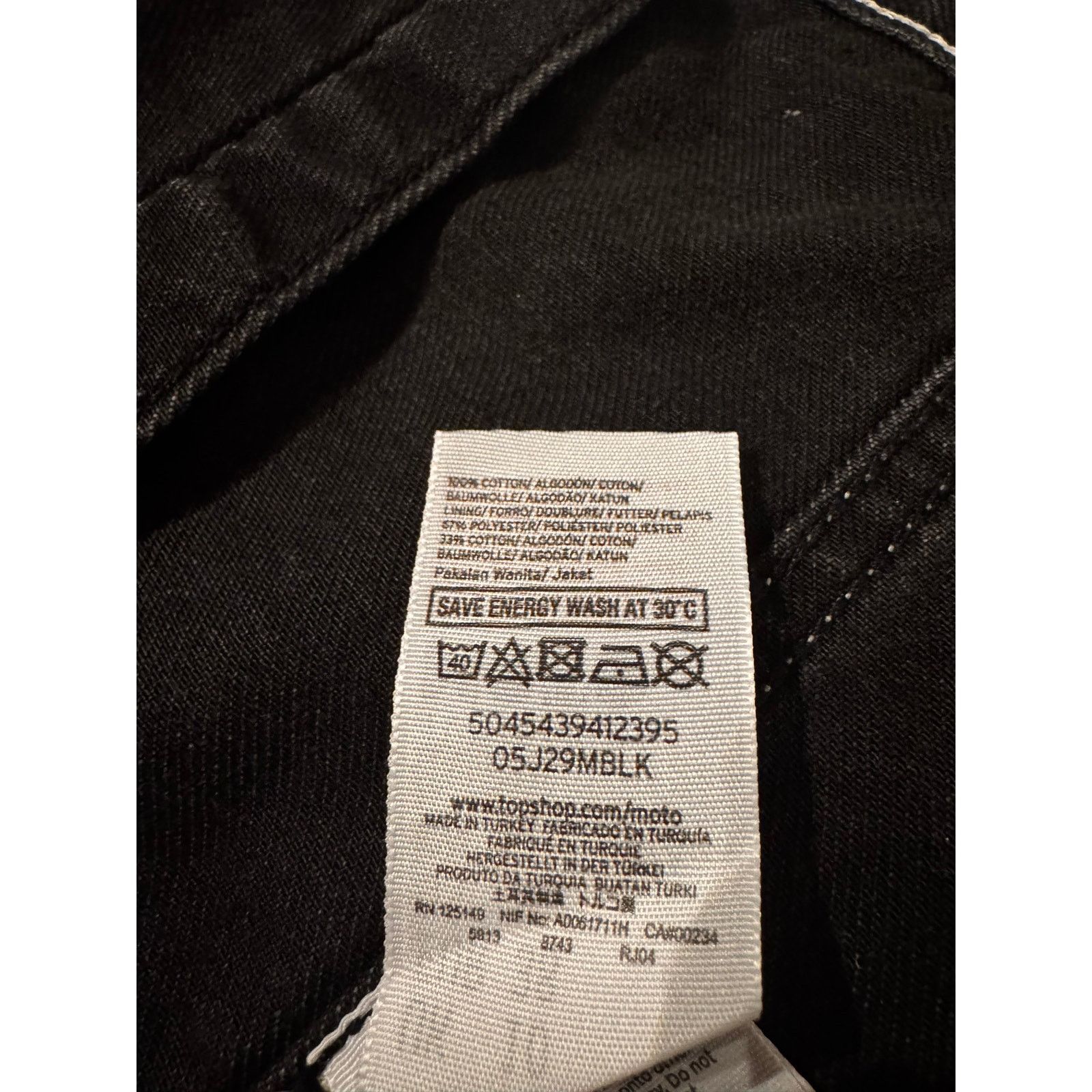 Topshop TOPSHOP MOTO women's Black Denim Jacket with Laces Size M / US 6-8 / IT 42-44 - 4 Thumbnail