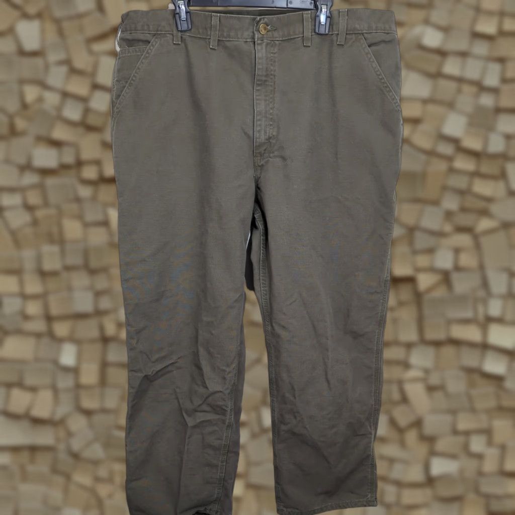 Carhartt Carhartt Work Pants Carpenter 44x30 Green | Men's Regular Bootcut 5-Pocket Canvas Trousers Vintage B11 Size US 44 / EU 60 - 1 Thumbnail