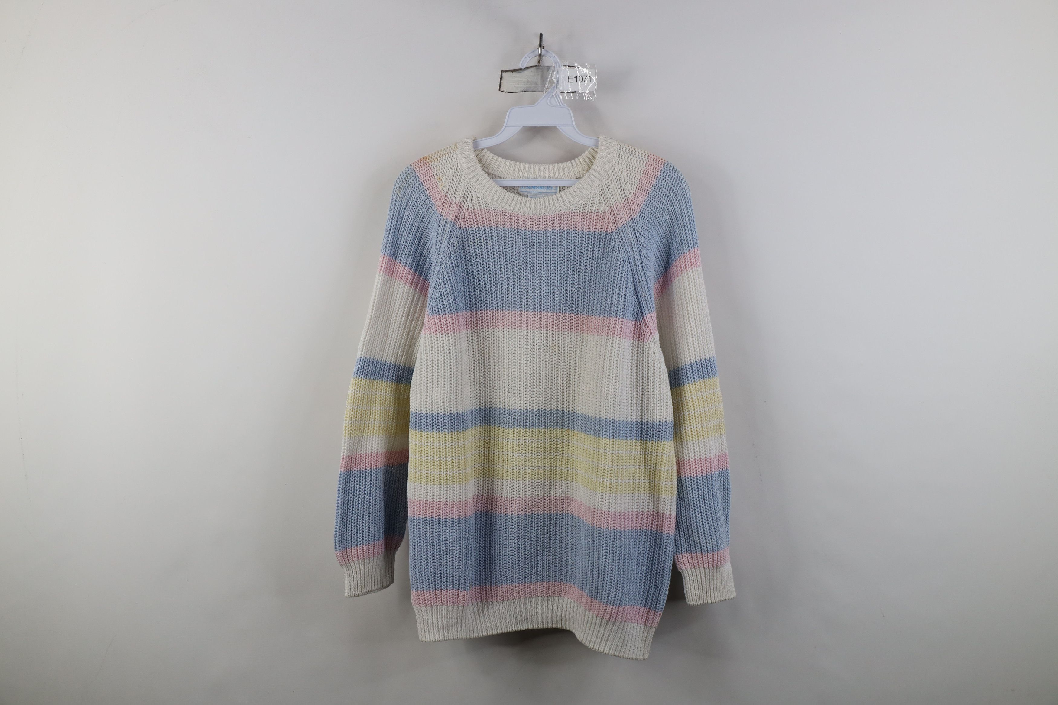 Vintage Vintage 90s Streetwear Pastel Striped Ribbed Knit Sweater Size M / US 6-8 / IT 42-44 - 1 Thumbnail