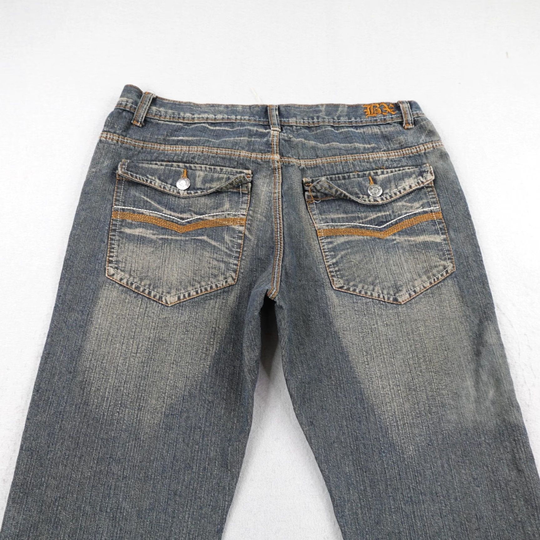 Express VINTAGE Brooklyn Xpress Jeans Mens 38x34 Blue Denim Faded Y2K Pants Size US 38 / EU 54 - 6 Thumbnail