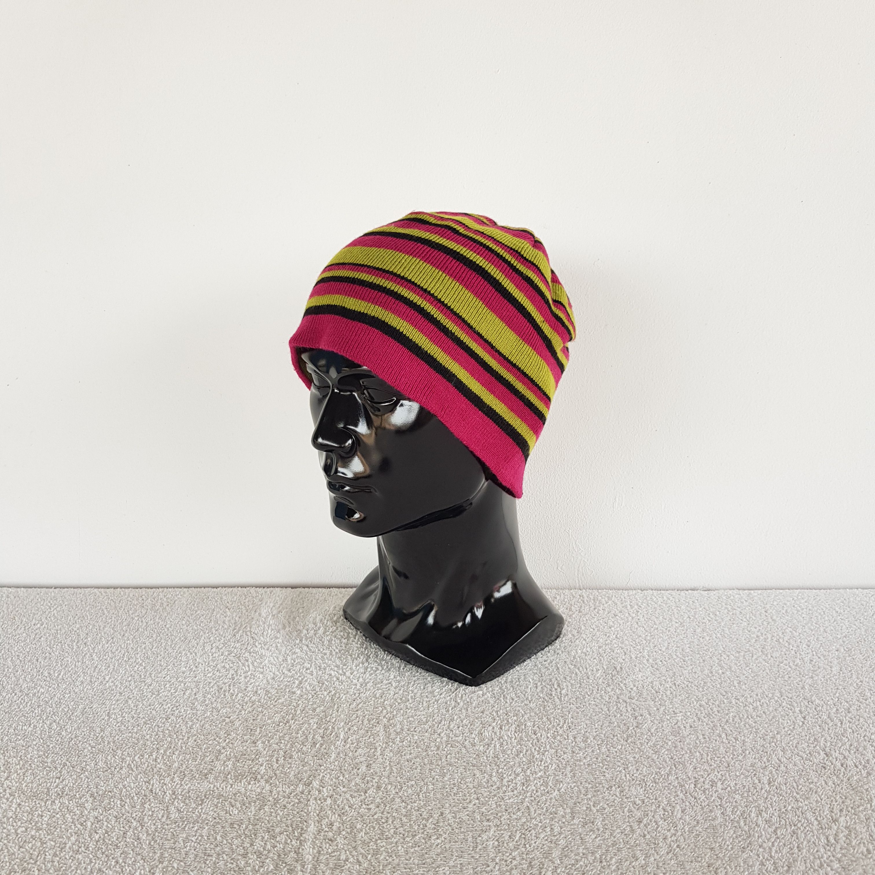 Burton Vintage Burton Fleece Beanie 90s Stripe Snow Caps Hats Size ONE SIZE - 2 Thumbnail