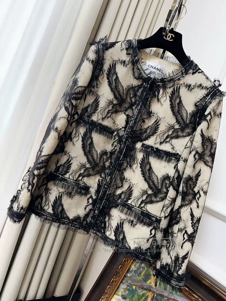 Chanel Chanel 20k equestrian series black Fedasus jacket lace jac Size XS / US 0-2 / IT 36-38 - 1 Thumbnail