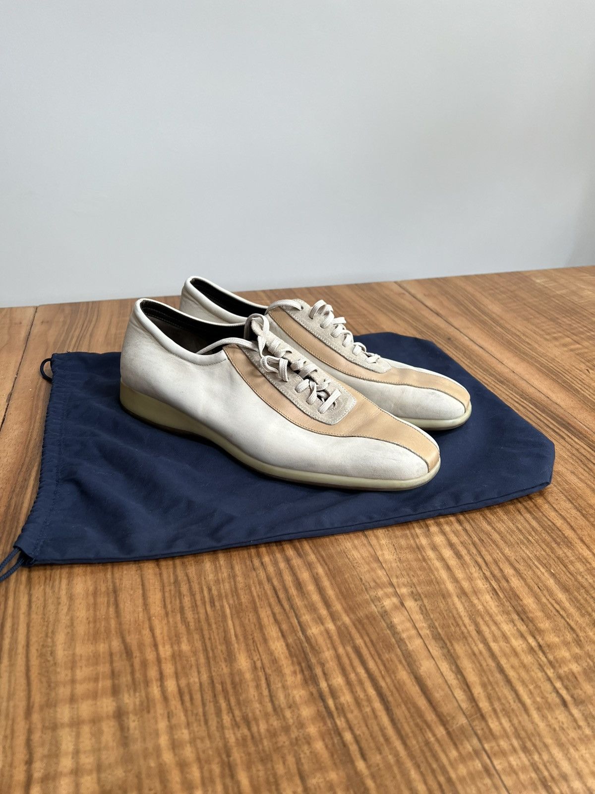 Salvatore Ferragamo Beige suede men’s Salvatore Ferragamo shoes / loafers Size US 10 / EU 43 - 1 Thumbnail