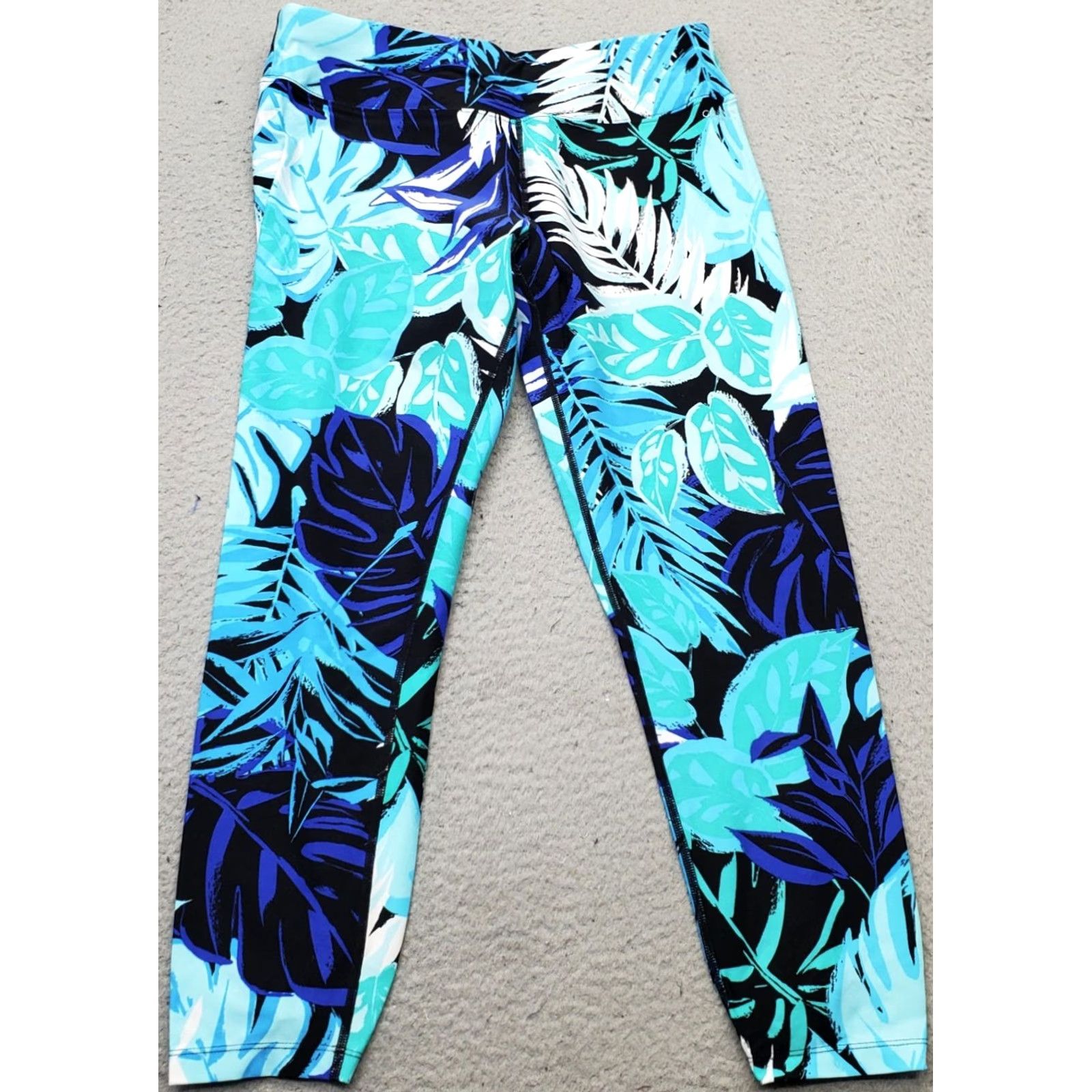 Calvin Klein Calvin Klein Cropped Leggings Womens L Multi Performance Tropical Print Pull On Shirt Size 36" / US 14 / IT 50 - 2 Thumbnail