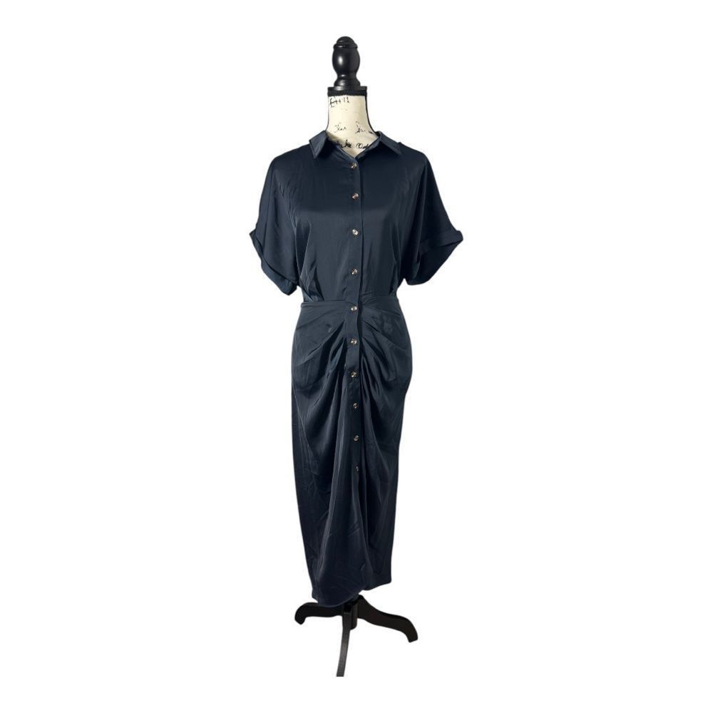 Other BTFBM SZ XL Button Down Ruched Shirt Dress Size XL / US 12-14 / IT 48-50 - 6 Thumbnail