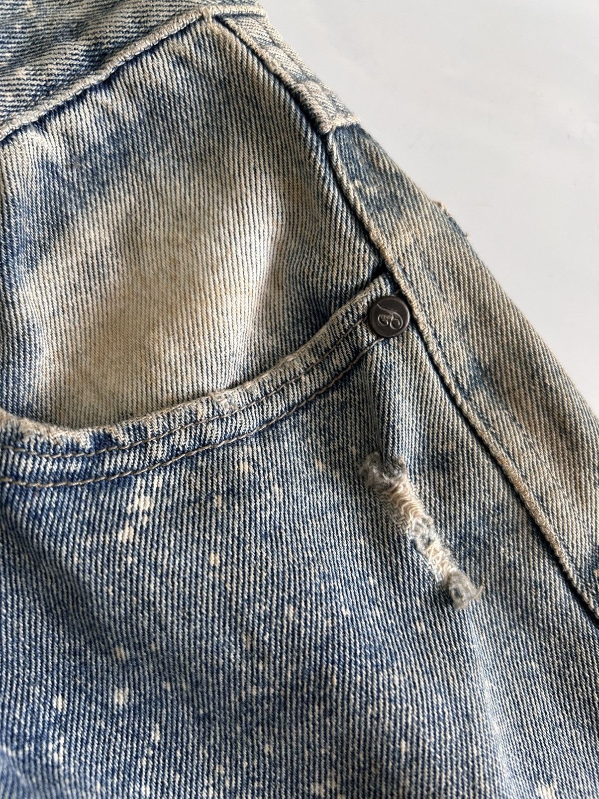 Japanese Brand × Vintage Vintage HAN DI LONG JEANS Japanese Distressed Painted Denim Size US 27 - 12 Thumbnail