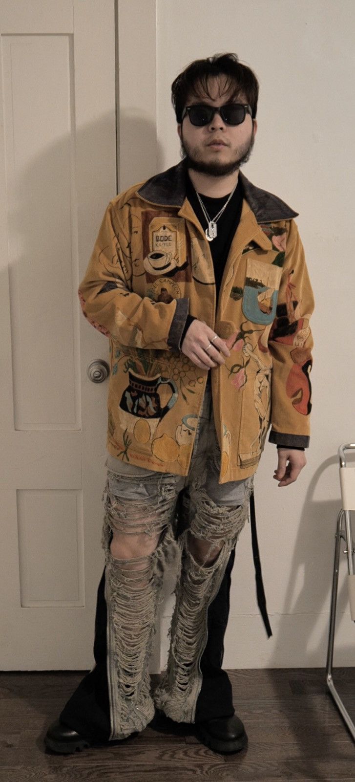 Rick Owens FW23 LUXOR RUNWAY BANANA IN 13OZ MINERA SHREDDED DENIM Size US 34 / EU 50 - 22 Thumbnail