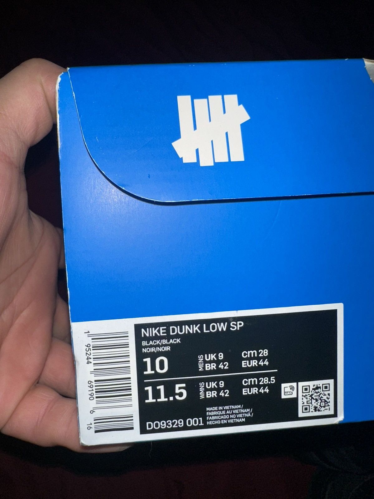 UNDEFEATED SP “5 ON IT” BLACK DUNK🪖