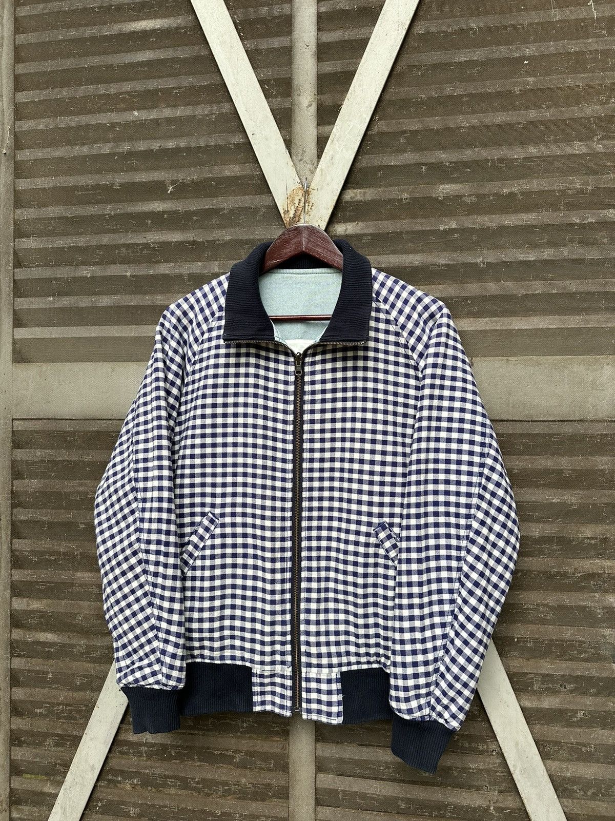 Japanese Brand 👹Rodeo Crowns Checked Reversible Bomber Jacket Size US M / EU 48-50 / 2 - 1 Thumbnail