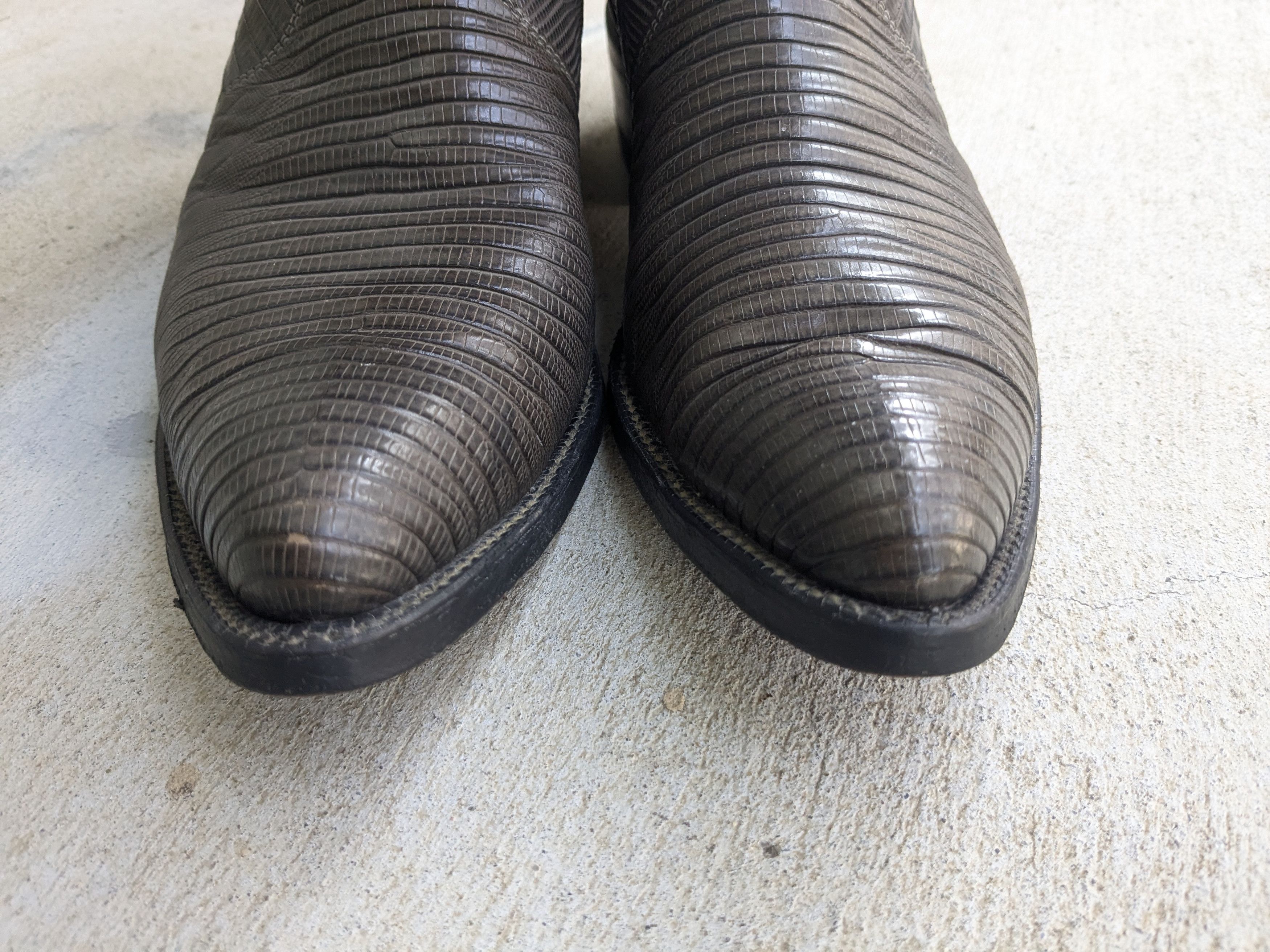 Other Tony Lama Cowboy Boots Lizard Green 9.5 D Leather Gray Size US 9.5 / EU 42-43 - 2 Thumbnail