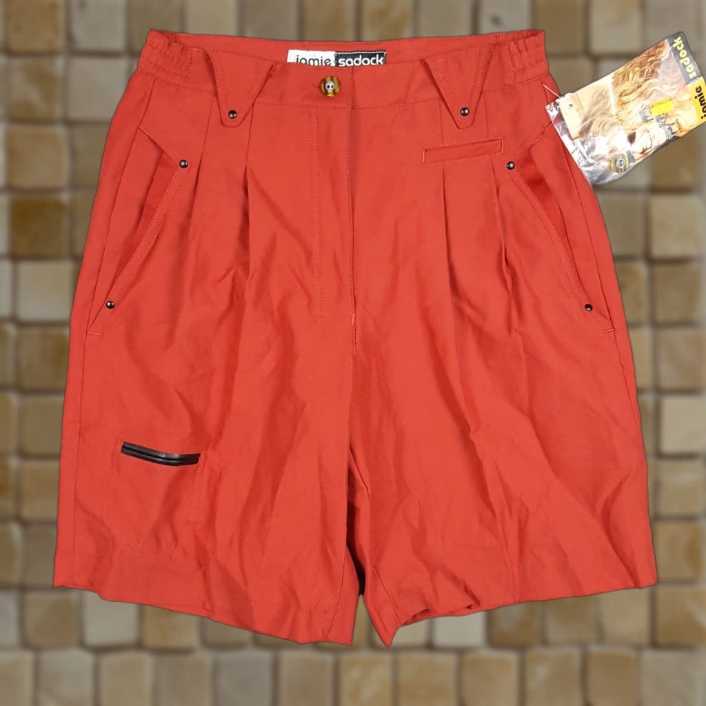 Vintage VINTAGE Cherry High Waist Pleated Relaxed Paperbag Women's Shorts Size 2 Red Athletic Golf Size 26" / US 2 / IT 38 - 1 Thumbnail