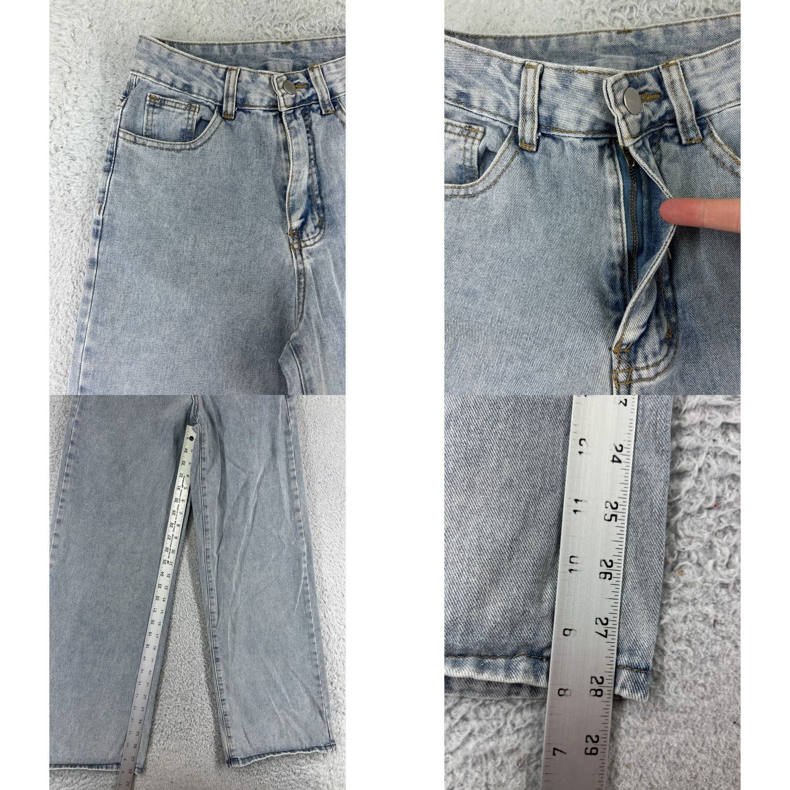 Shein SheIn Jeans Denim Wide-Leg XS Blue Acid Wash 28in Inseam Women’s Jeans 24in Waist Size 26" / US 2 / IT 38 - 8 Thumbnail