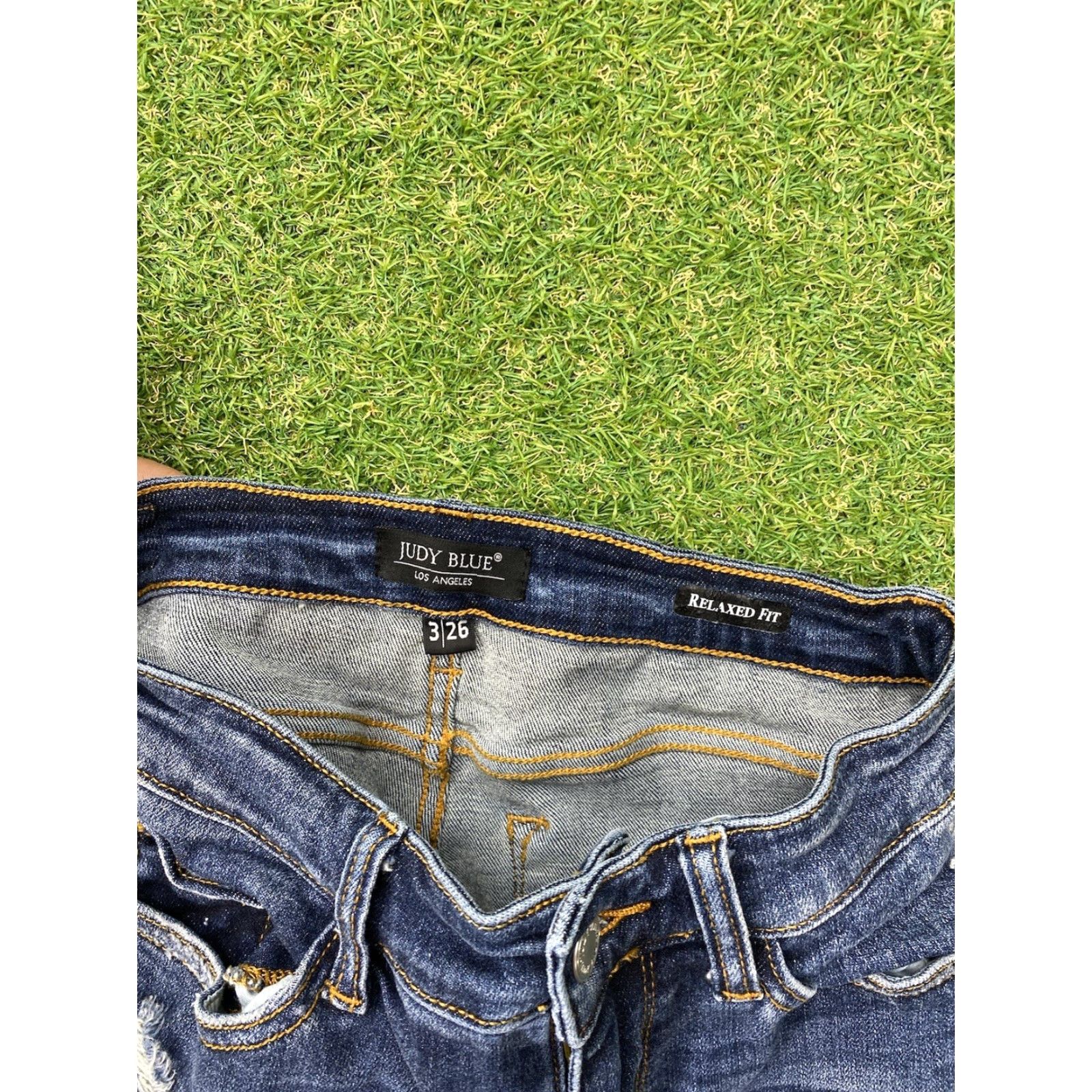 Vintage Judy Blue Jeans Women's Mid Rise Relaxed Fit Skinny Dark Wash Denim 27x27 Size 26" / US 2 / IT 38 - 3 Thumbnail