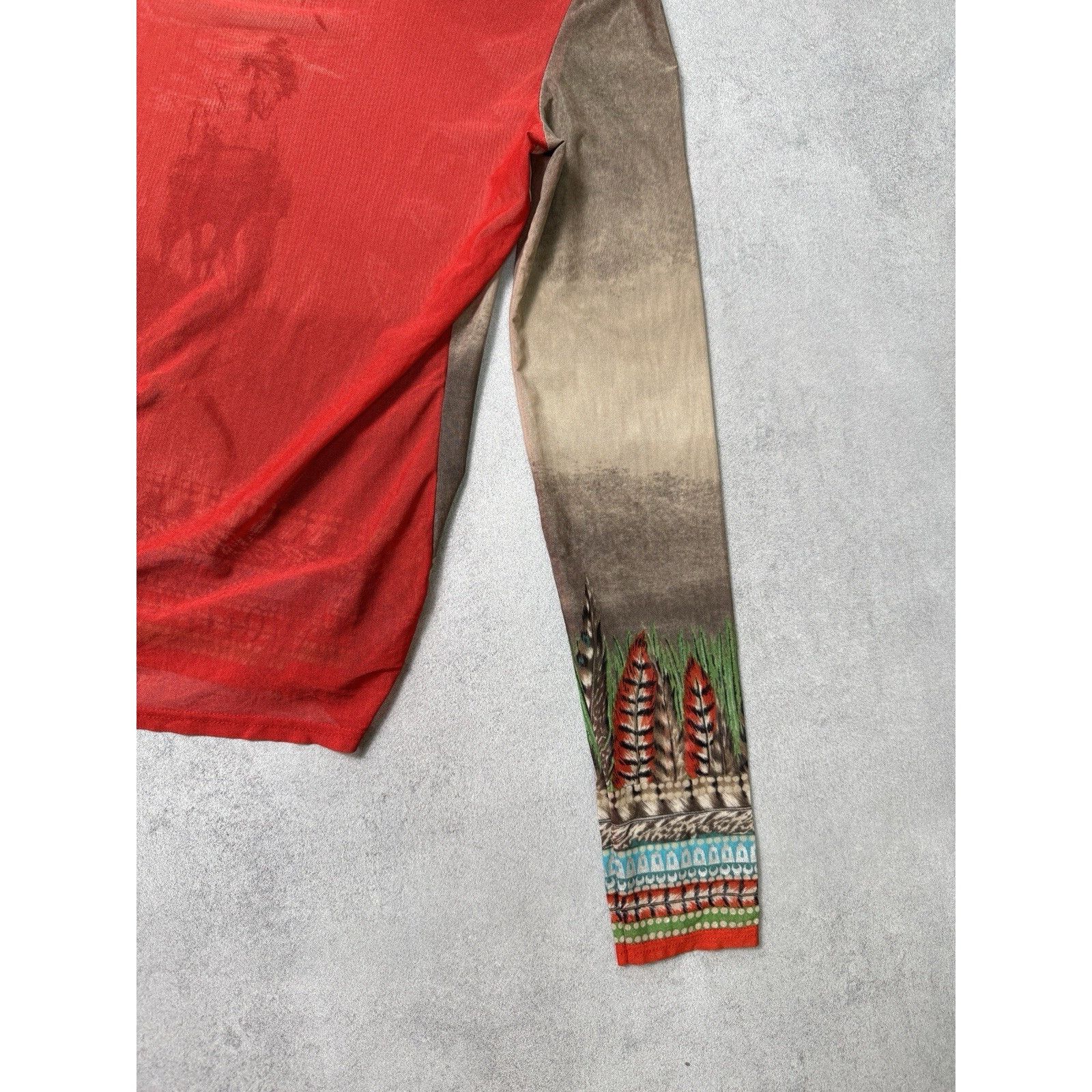 Kenzo × Vintage Vintage 90s Kenzo Jeans Blouse Indian Horse Rider Mesh Size L / US 10 / IT 46 - 15 Thumbnail