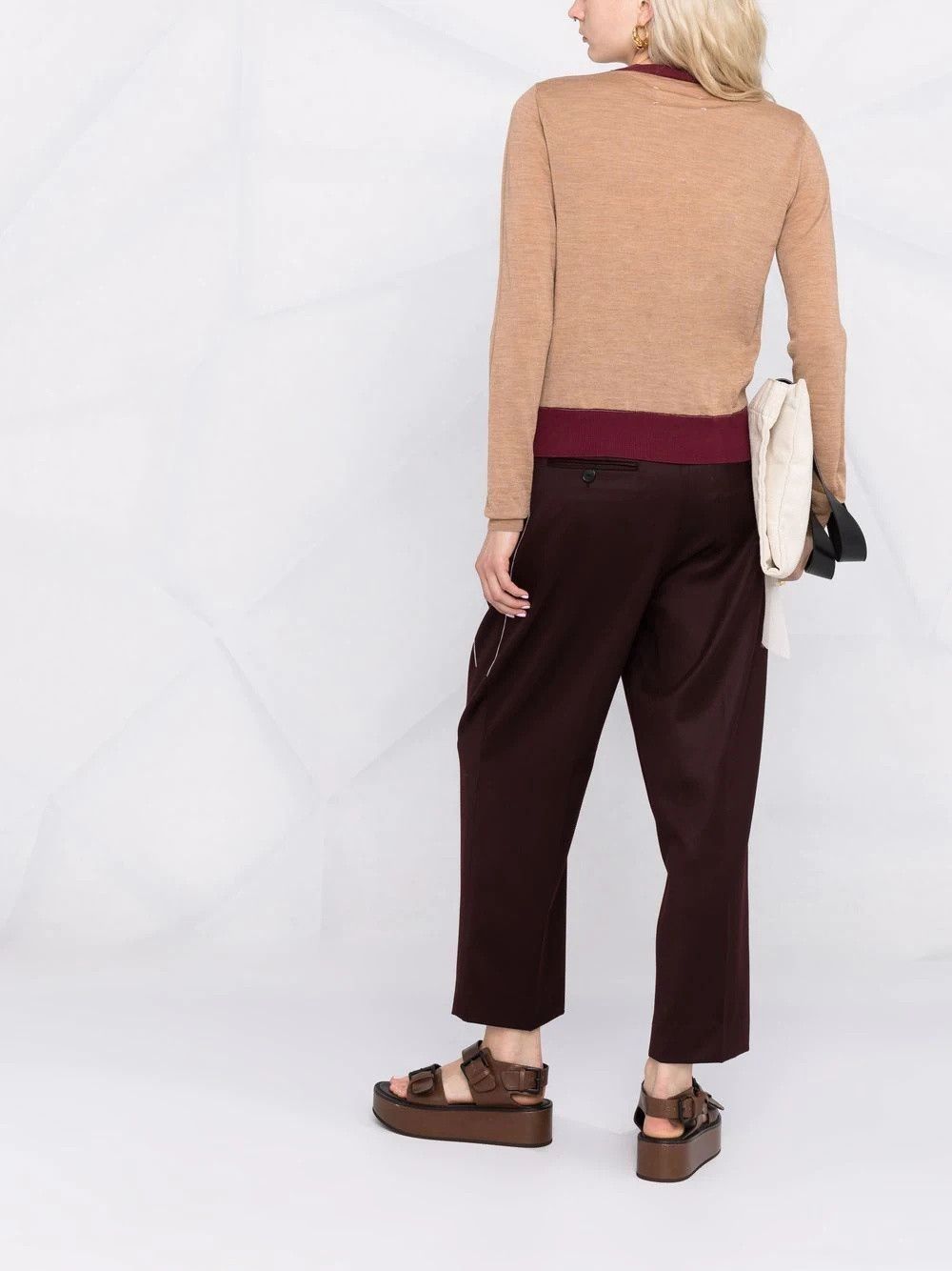 Maison Margiela o1y0625 Crewneck Sweater in Camel/Red Size XS / US 0-2 / IT 36-38 - 6 Thumbnail