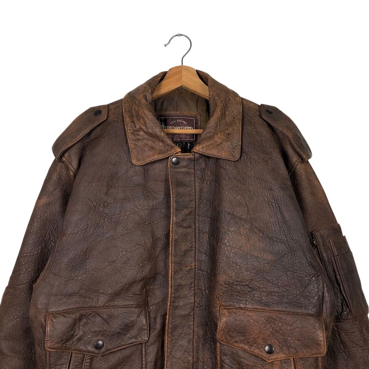 Japanese Brand × Vintage 📌Vintage Bomber Leather Jacket Lordanthony Issey Miyake Size US L / EU 52-54 / 3 - 4 Thumbnail