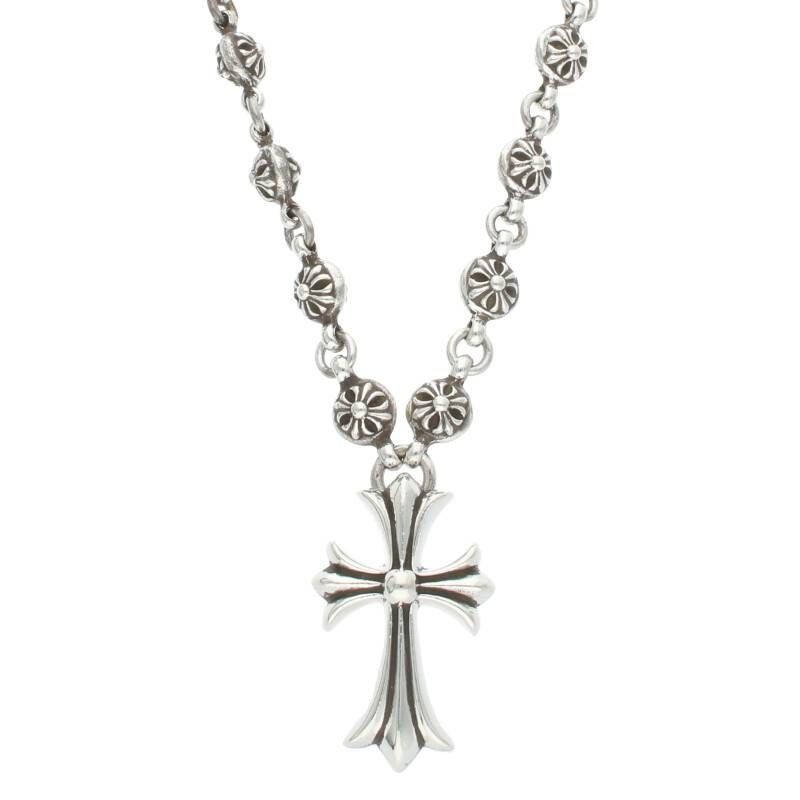 image of Chrome Hearts Cross Ball Chain in Silver, Men's