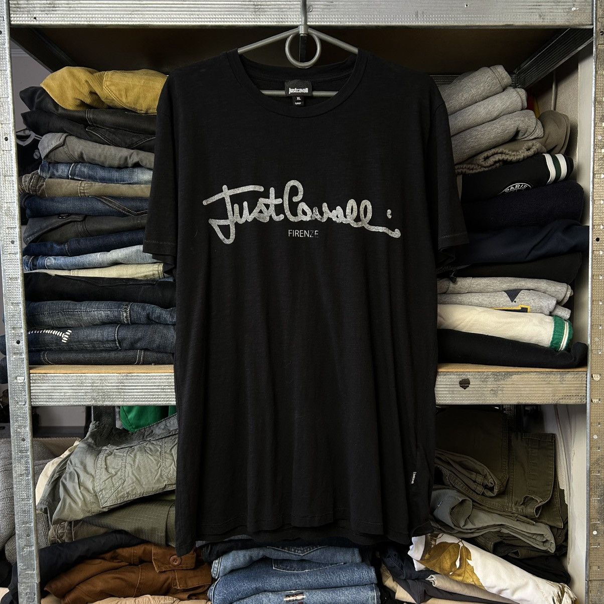 Just Cavalli Designer Just Cavalli Big Logo Luxury Y2k streetwear tee Size US XL / EU 56 / 4 - 1 Thumbnail