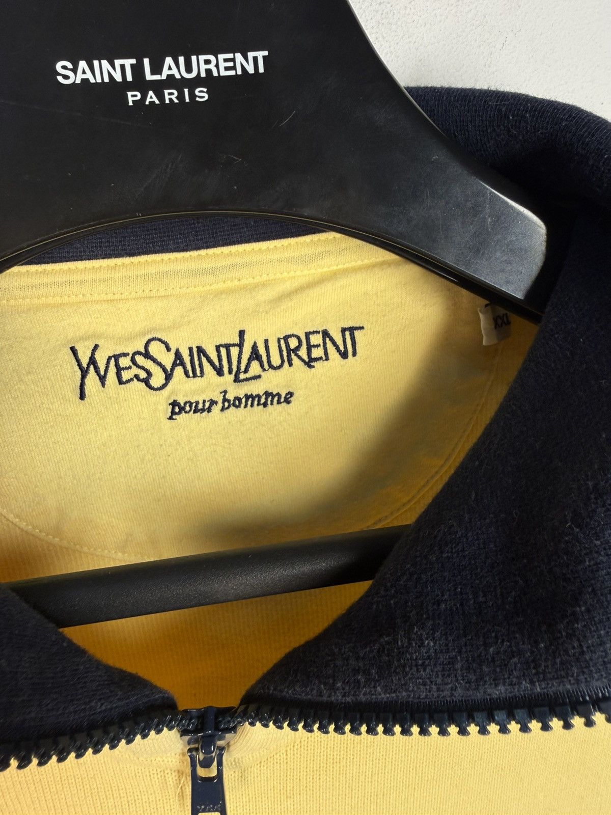 90s Yellow YSL Sweatshirt 1/4 Quarter Zip Vintage Old Money