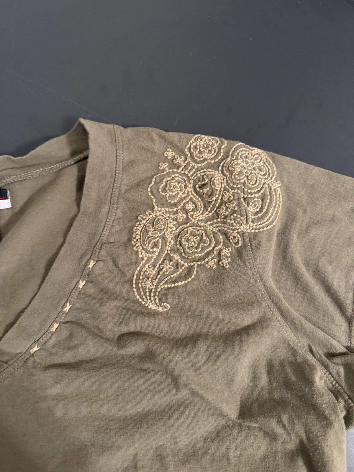Other Leslie Fay Sport Women’s V-Neck Short Sleeve Top Olive Green Size XL / US 12-14 / IT 48-50 - 7 Thumbnail