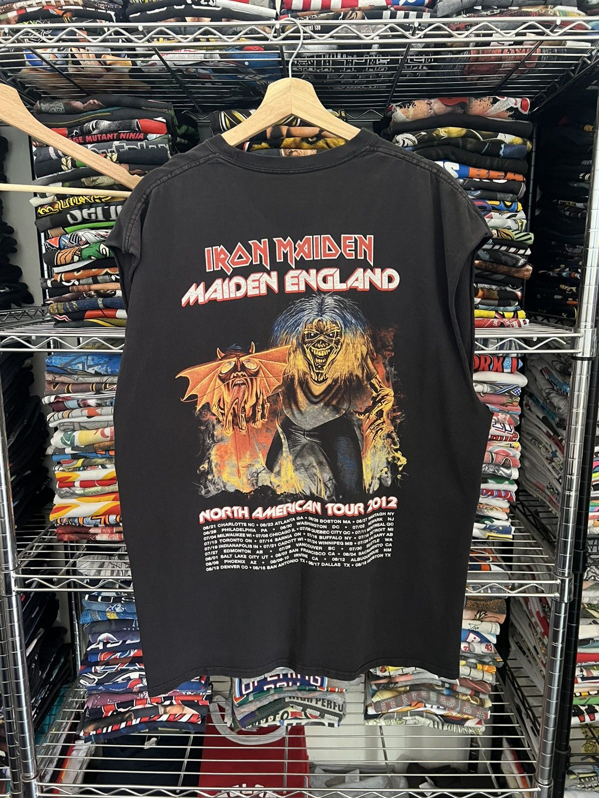 Iron Maiden 2012 Iron Maiden England Eddie North American Band Tour Tee Size US XL / EU 56 / 4 - 2 Thumbnail