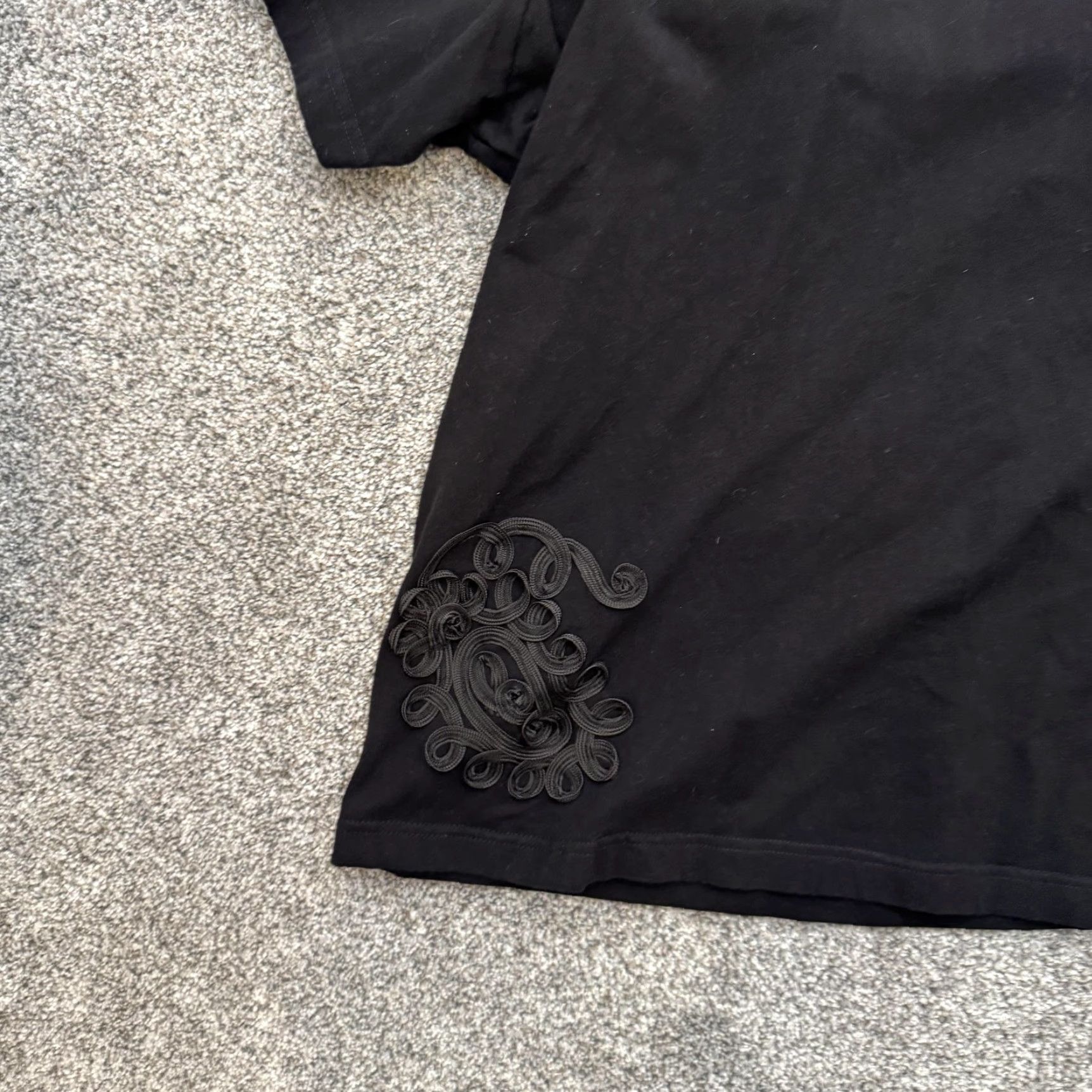 Denim & Co. DENIM & CO T-Shirt Womens 3X Black Paisley Embroidered Short Sleeve Scoop Neck Casual Luxury Boho Classic Quiet All Seasons Easy Care Size XXL / US 16-18 / IT 52-54 - 2 Thumbnail