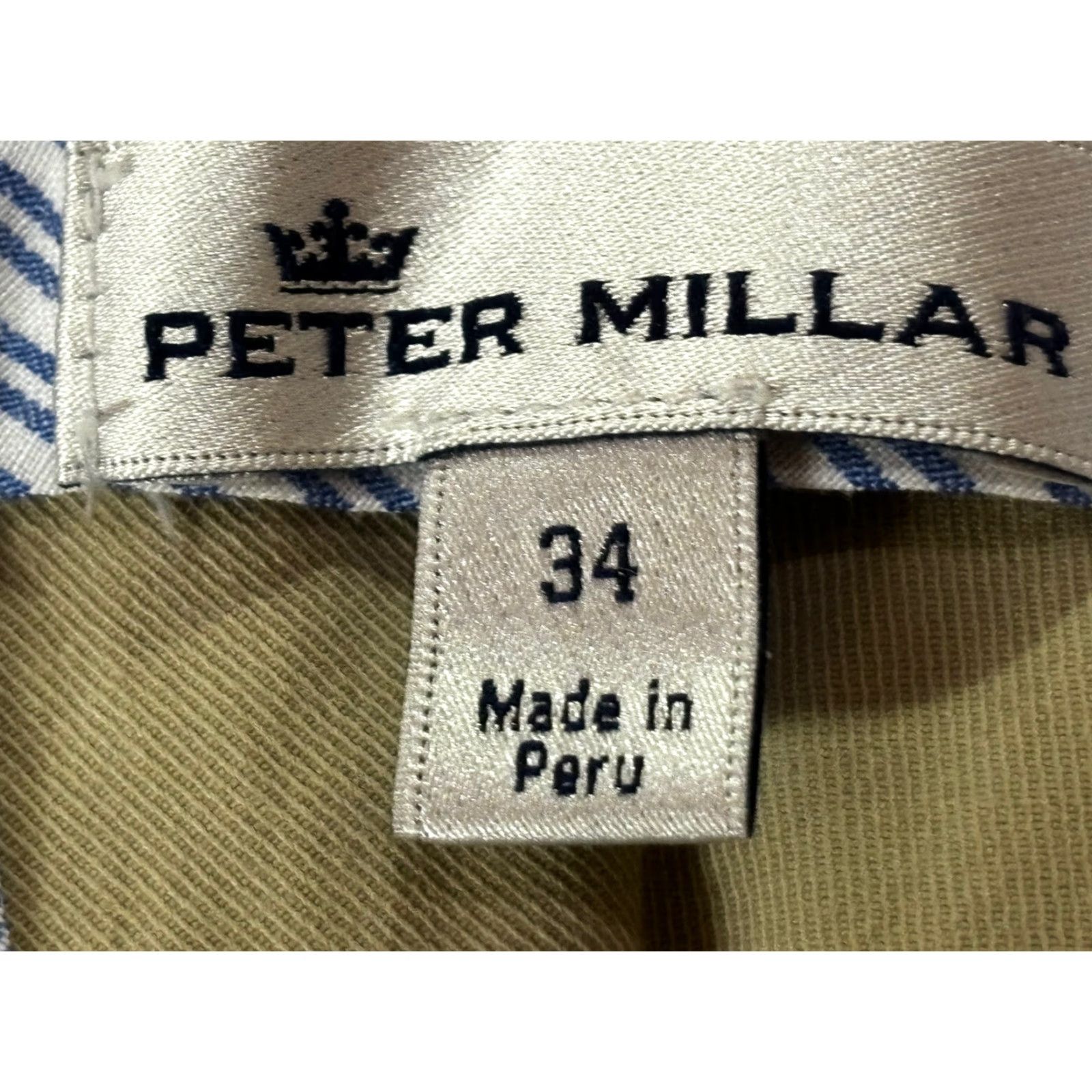 Peter Millar Men’s Peter Millar Chino Pants 34x28 GUC Pima Cotton Flat Front Golf Preppy Tan Size US 34 / EU 50 - 6 Thumbnail