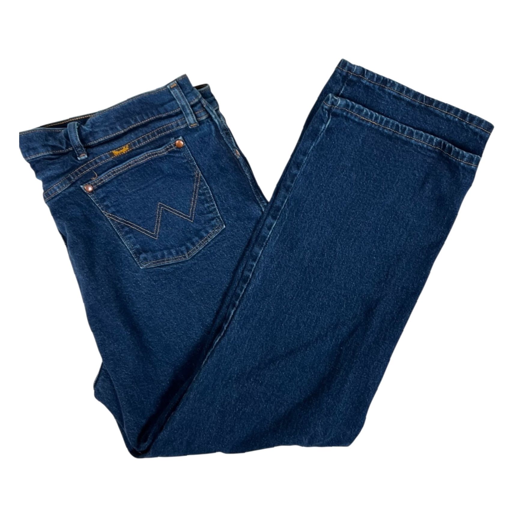 Wrangler VINTAGE Wrangler Jeans Regular Fit Cowboy Blue Denim Men's 42x30 Denim Cotton Wrangler Cowboy Cut Jeans Cowboy Western Size US 42 / EU 58 - 2 Thumbnail