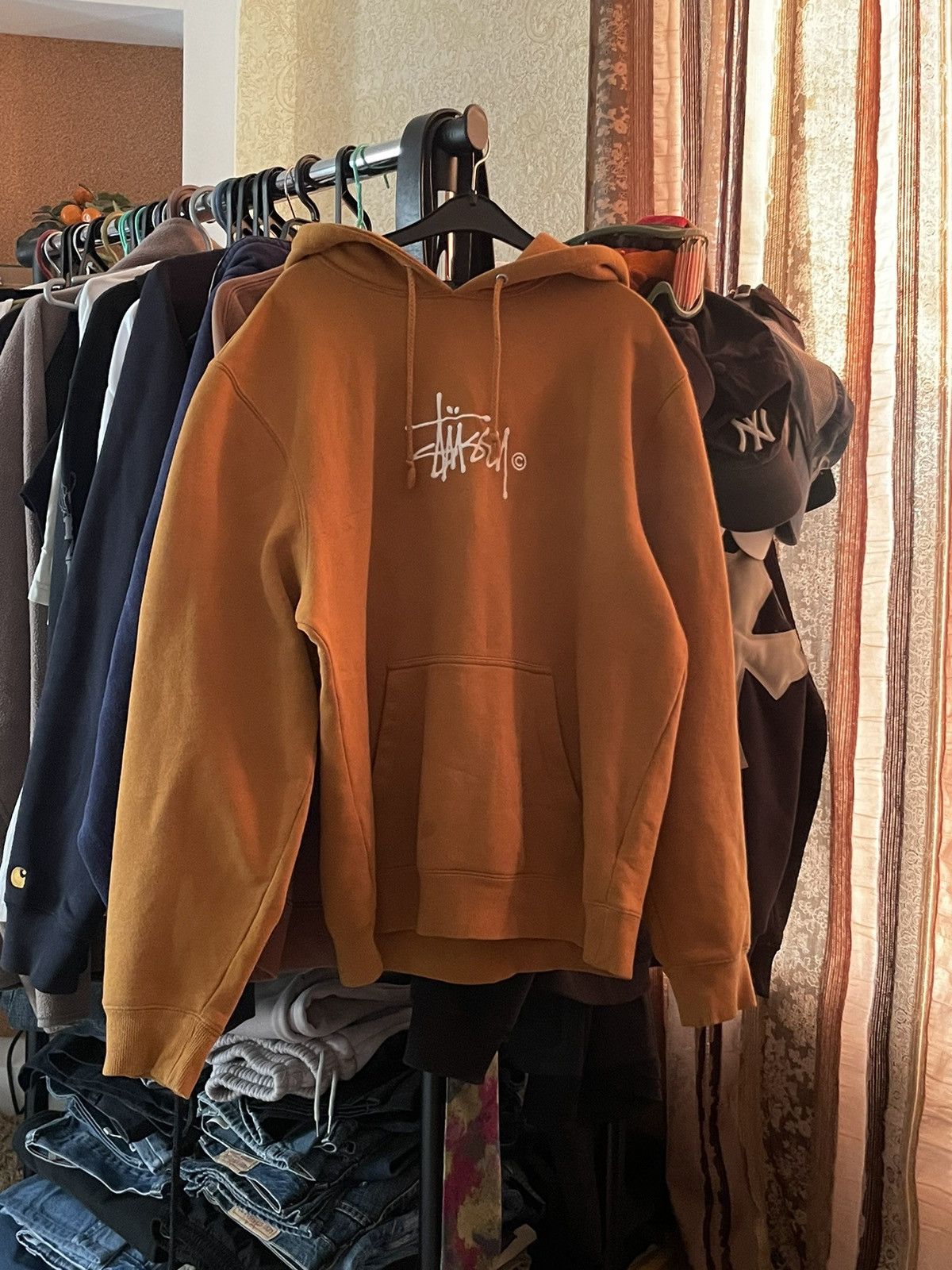 Stussy × Vintage Vintage 2000’s Stussy brown big logo hoodie Size US M / EU 48-50 / 2 - 3 Thumbnail