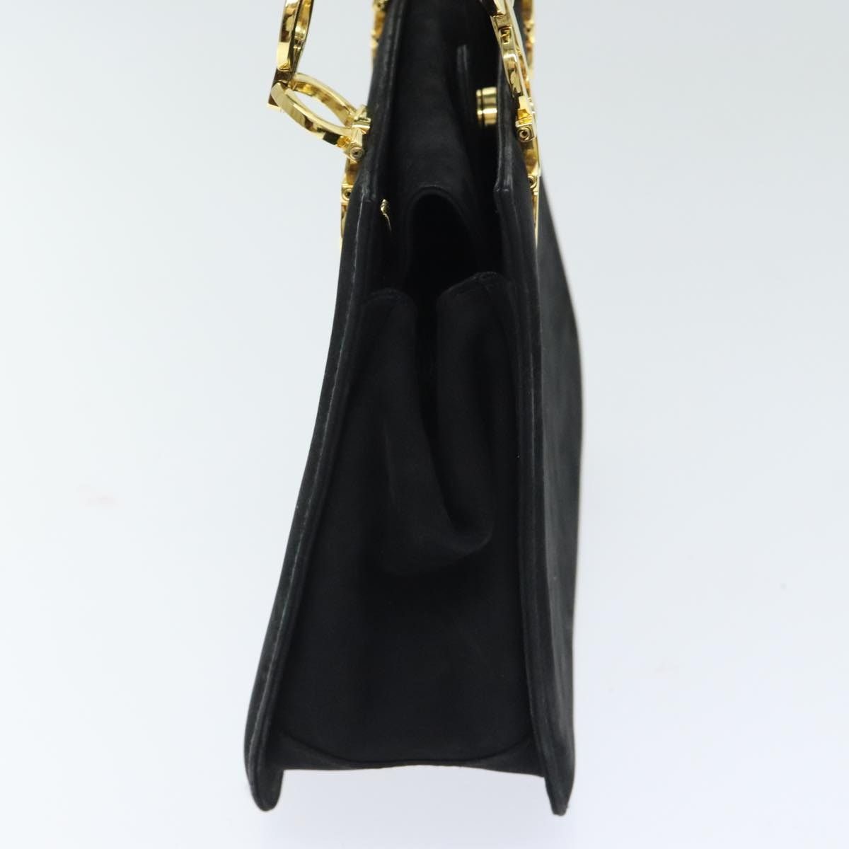 Salvatore Ferragamo Salvatore Ferragamo Gancini Hand Bag Suede Black Gold Size ONE SIZE - 3 Thumbnail