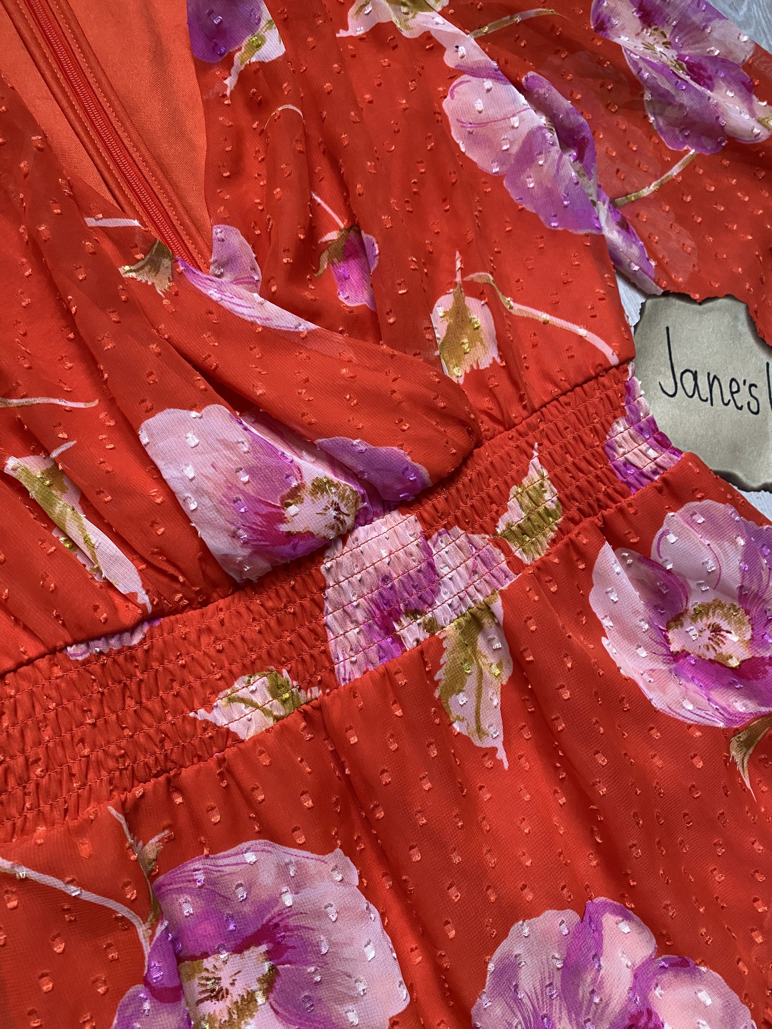 DKNY DKNY Orange Dress with Pink Flowers. Donna Karan New York Size S / US 4 / IT 40 - 5 Thumbnail
