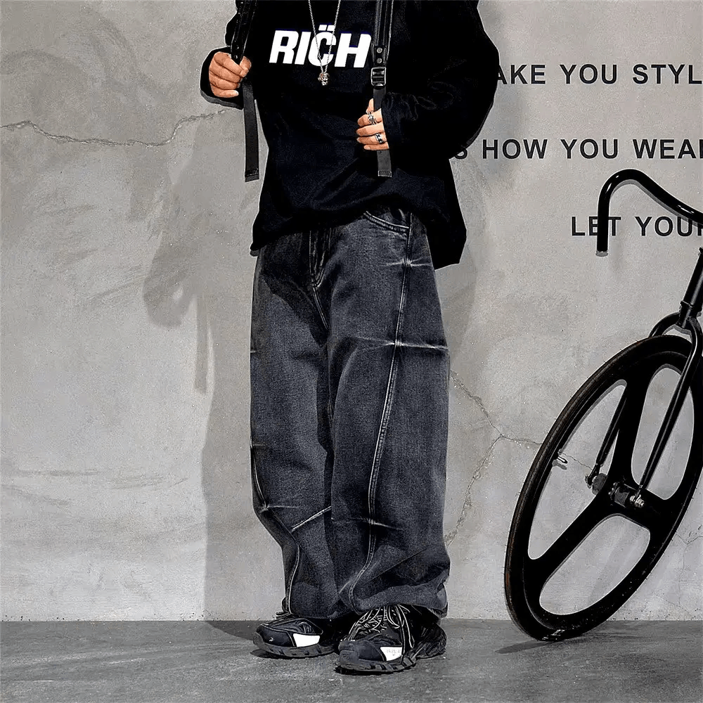 Designer × Jean Streetwear Baggy Vintage Washed Jeans Pants Size US 32 / EU 48 - 4 Thumbnail