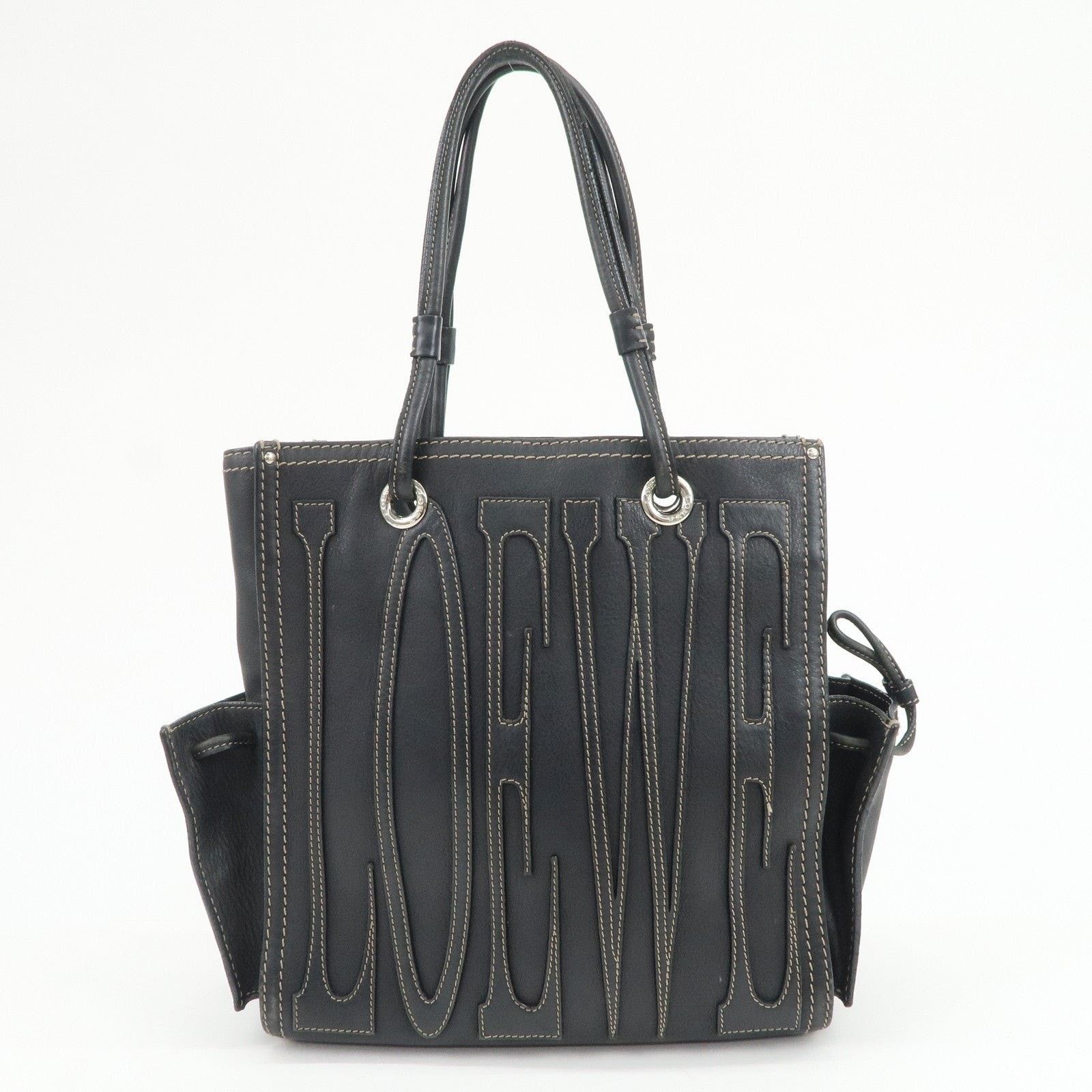 Loewe Loewe Anagram Calfskin Tote Black Size ONE SIZE - 2 Thumbnail