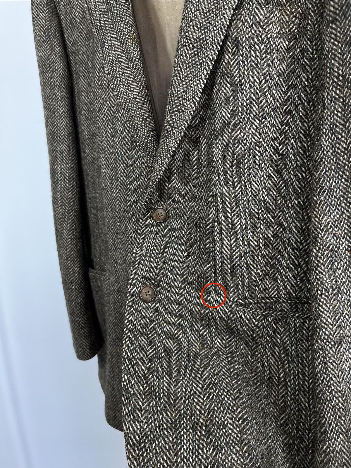 Harris Tweed Vintage Tweed Blazer Pure New Wool Brown EU 48 Herringbone Size US XXL / EU 58 / 5 - 5 Thumbnail