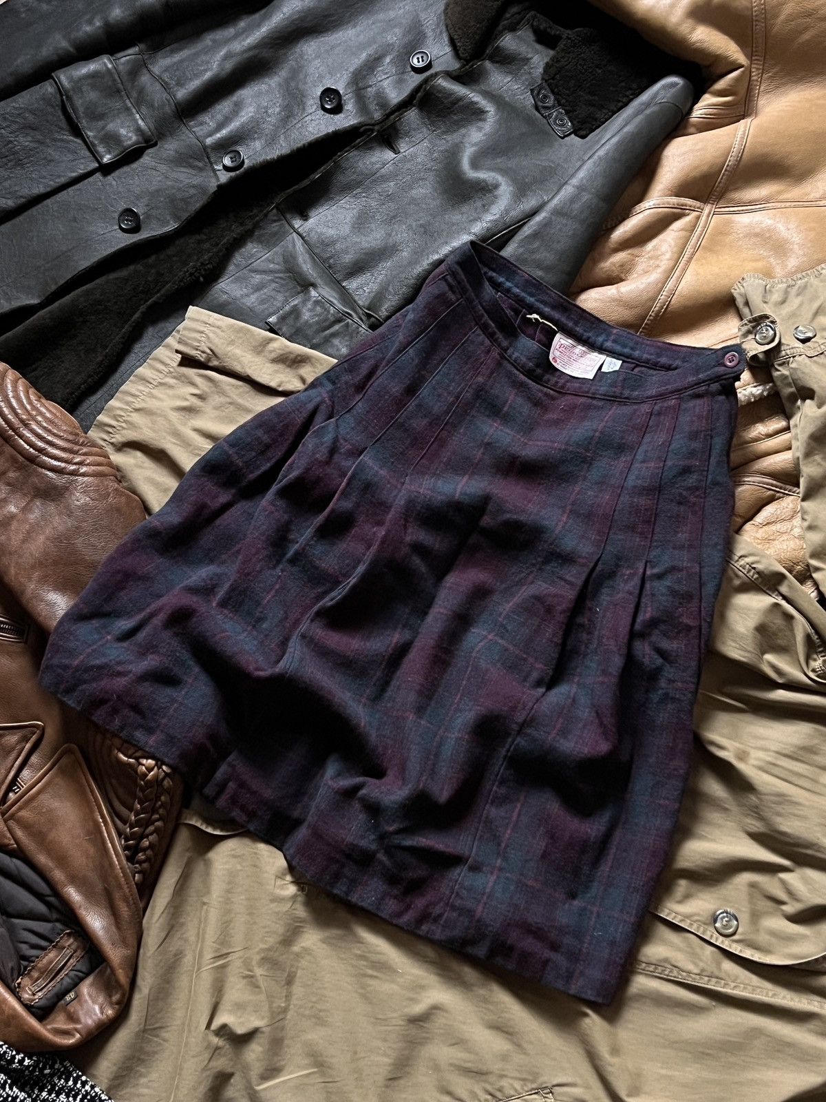 Pendleton Vintage 80s Pendleton 100% Wool Midi Skirt Made In USA Size 28" / US 6 / IT 42 - 2 Thumbnail