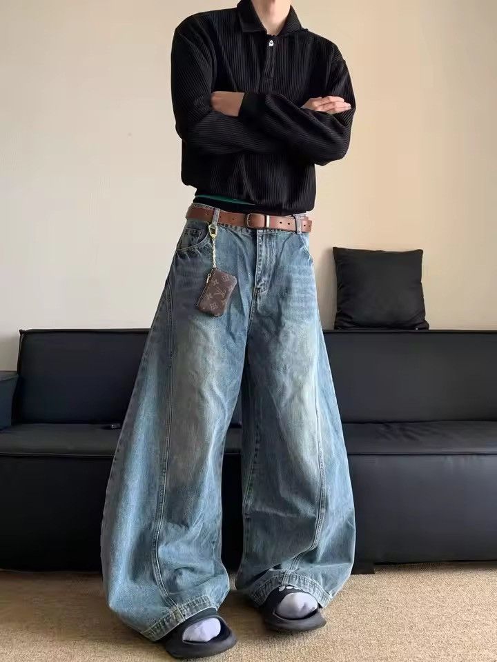 Shein Shein Loose Fit Fashion Wide Leg Straight Jeans Size US 33 - 4 Thumbnail