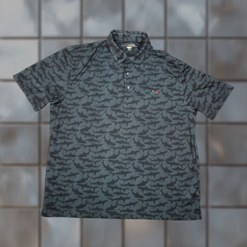 Vintage Greg Norman Polo Shirt Mens 2XL Black Play Dry AOP Shark Golf Polo Shirt Mens 2XL XXL Black Size US XXL / EU 58 / 5 - 1 Thumbnail