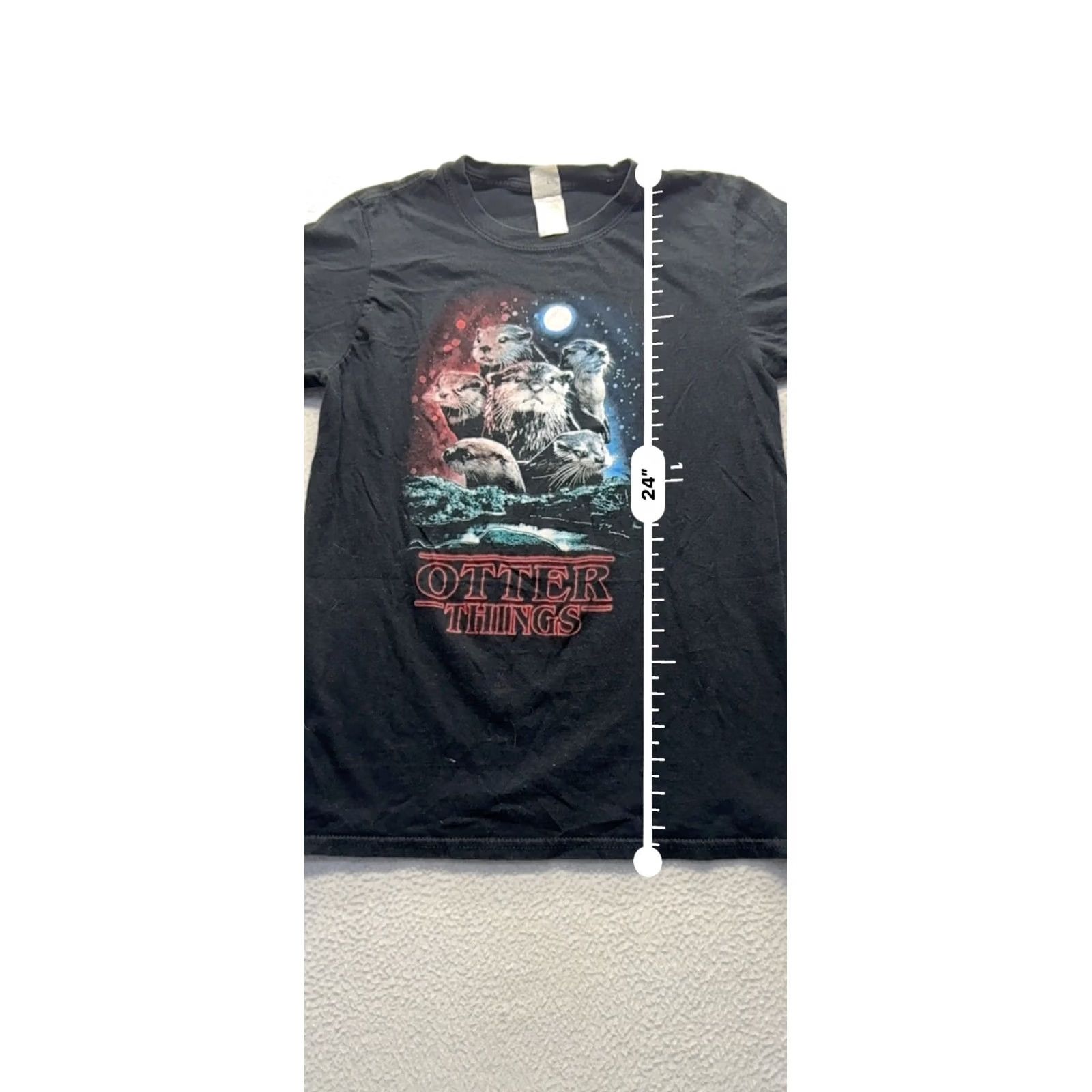 Gildan Funny Otter Things Graphic T-Shirt 100% Cotton Black S Mens T-Shirt Size US S / EU 44-46 / 1 - 6 Thumbnail