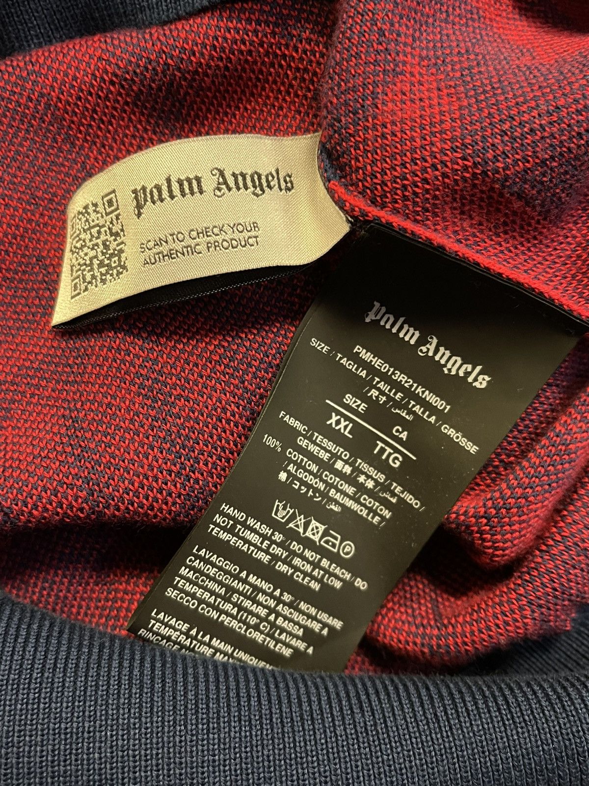 Palm Angels Size XXL - Palm Angels Monogram Crewneck Red/Blue Size US XXL / EU 58 / 5 - 11 Thumbnail