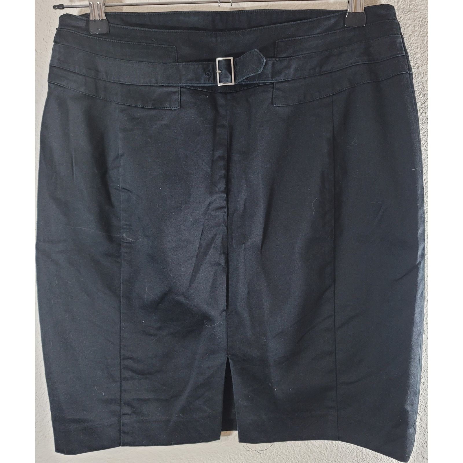 Express Express Black Flat Front Pencil Denim Skirt 8 Side Zip Size 30" / US 8 / IT 44 - 3 Thumbnail